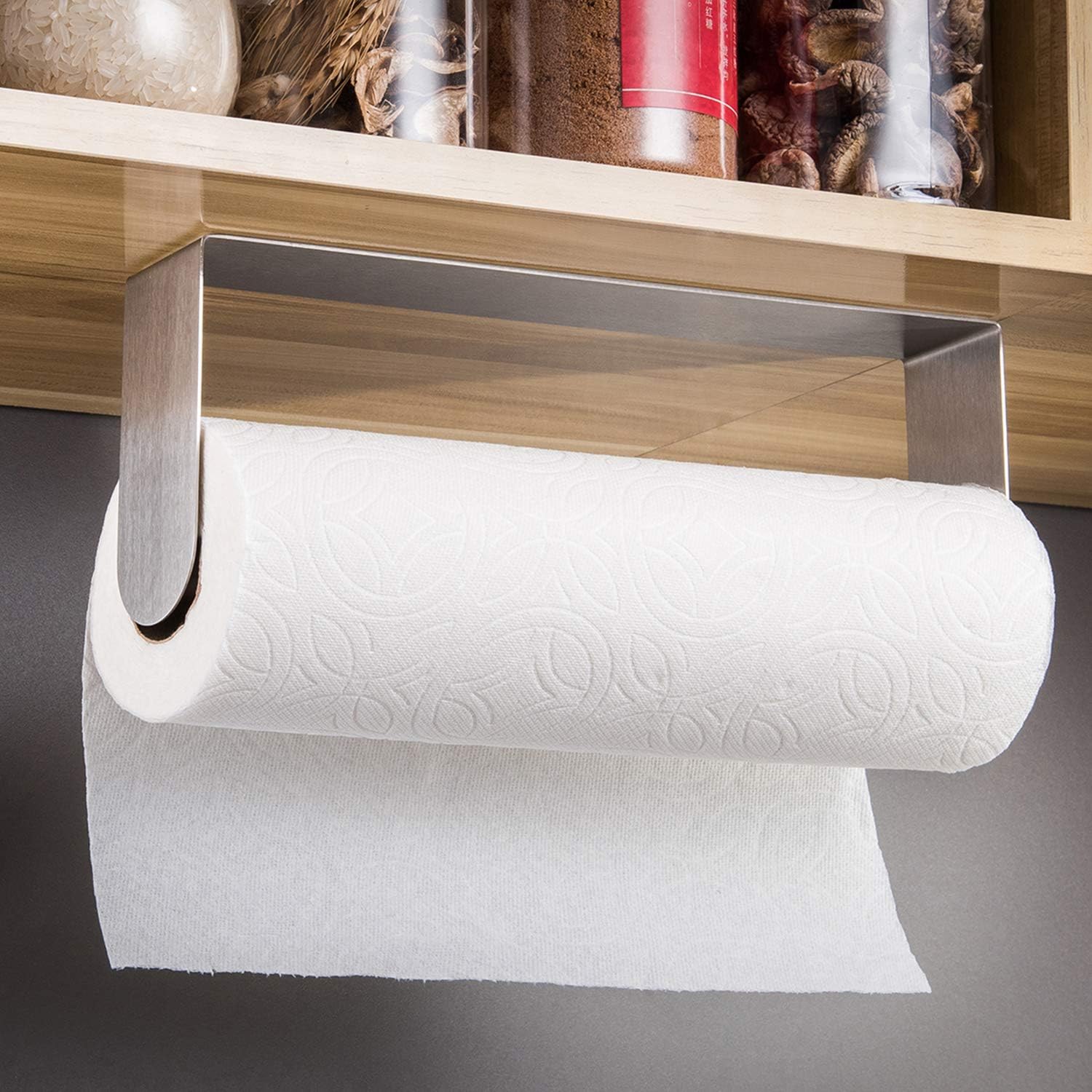 Thumbnail 1 de ZUNTO Under-Cabinet Paper Towel Holder (Self-Adhesive, No Drilling) — SUS304 Stainless Steel