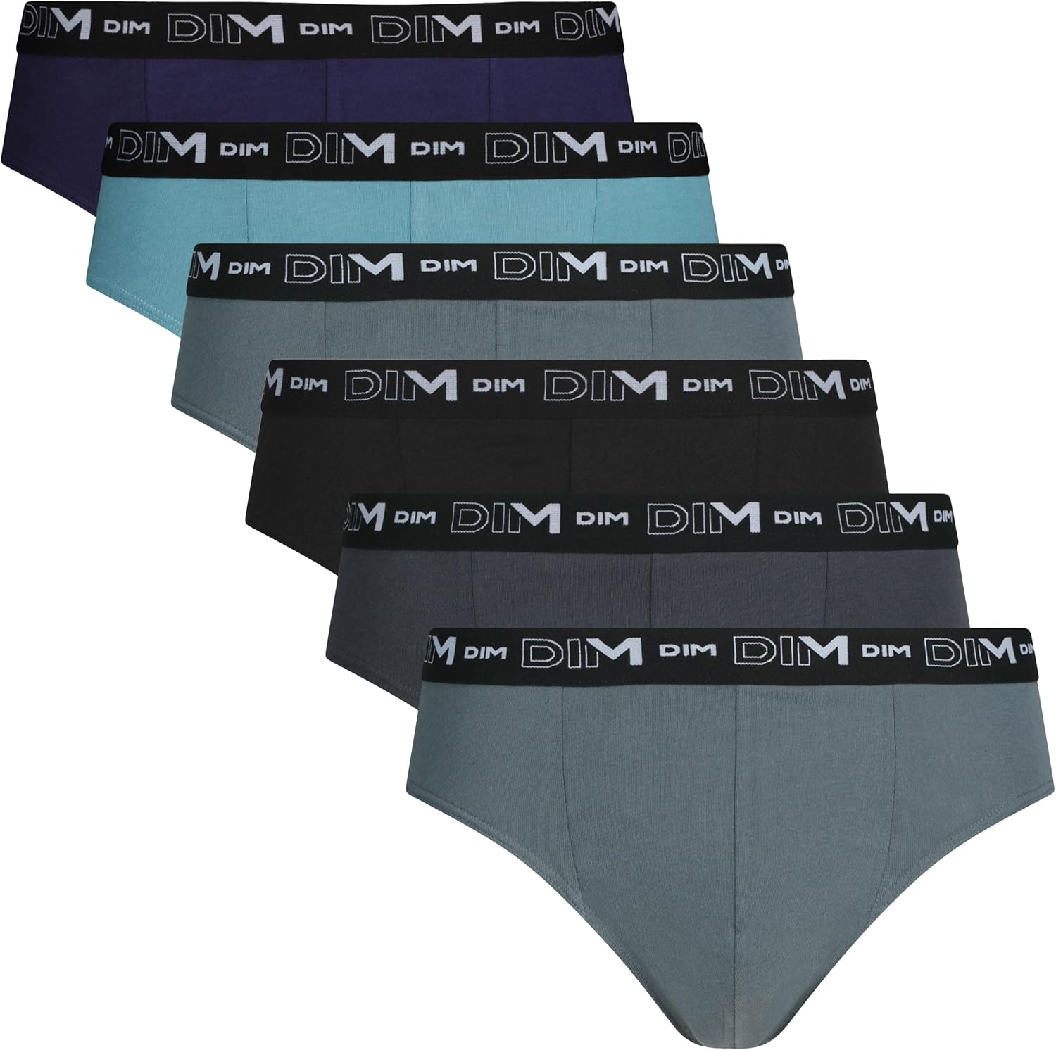Detalle 1 de DIM Slip Homme Lot de 6 – Coton Stretch Confort, Sans Étiquette, Maintien Quotidien