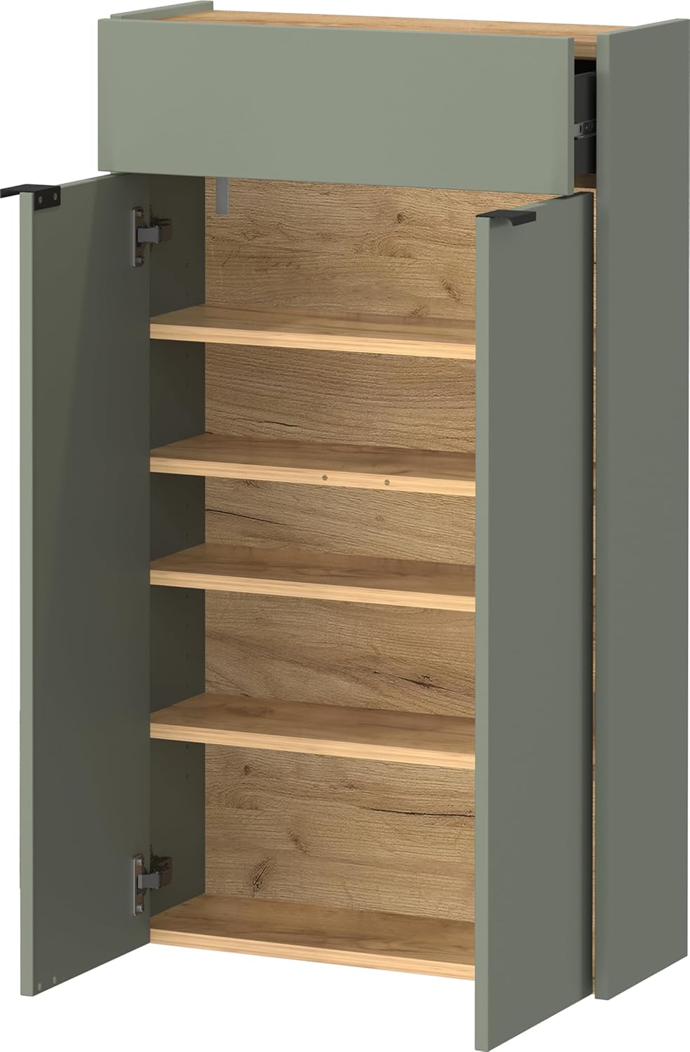 Detalle de Germania Armadio pensile multiuso 56 x 97 x 22 cm – finitura verde tortora/rovere Navarra