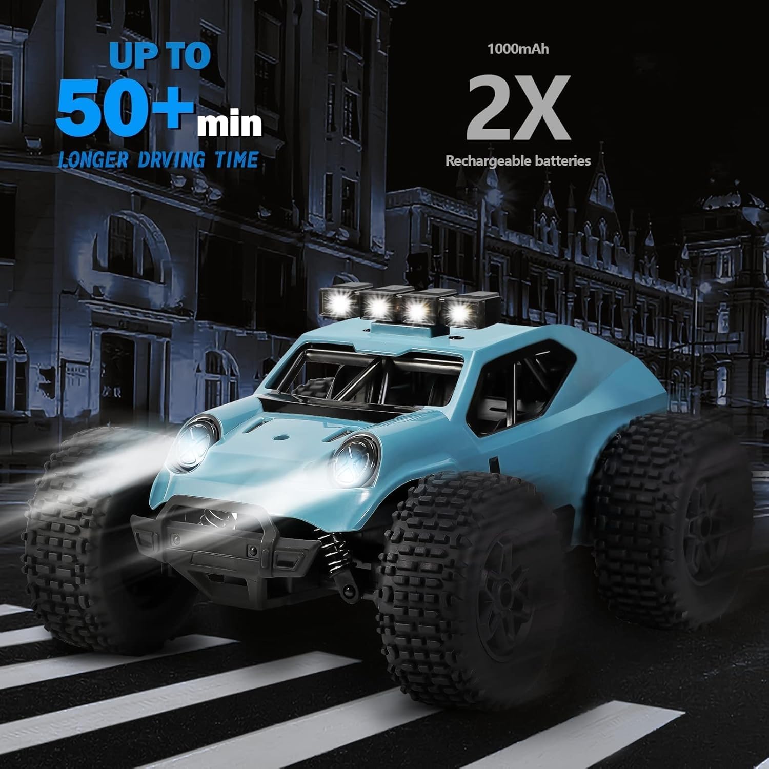 Thumbnail 2 de Kizeefun 8837 RC-monstertruck 1:20 met 2,4 GHz, led-koplampen en 2 accu’s