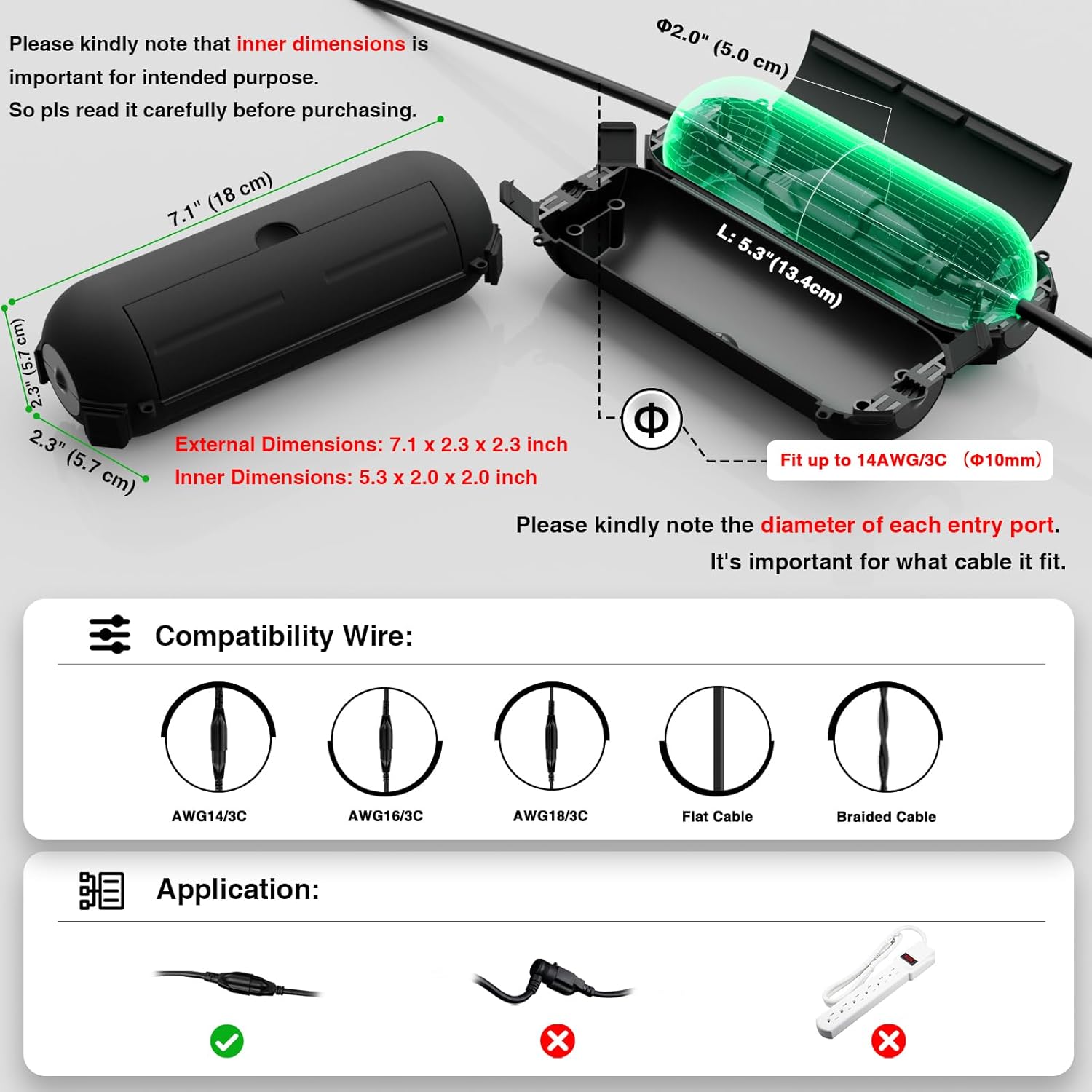 Thumbnail 5 de Flemoon 2-Piece Outdoor Waterproof Electrical Box 12.5"