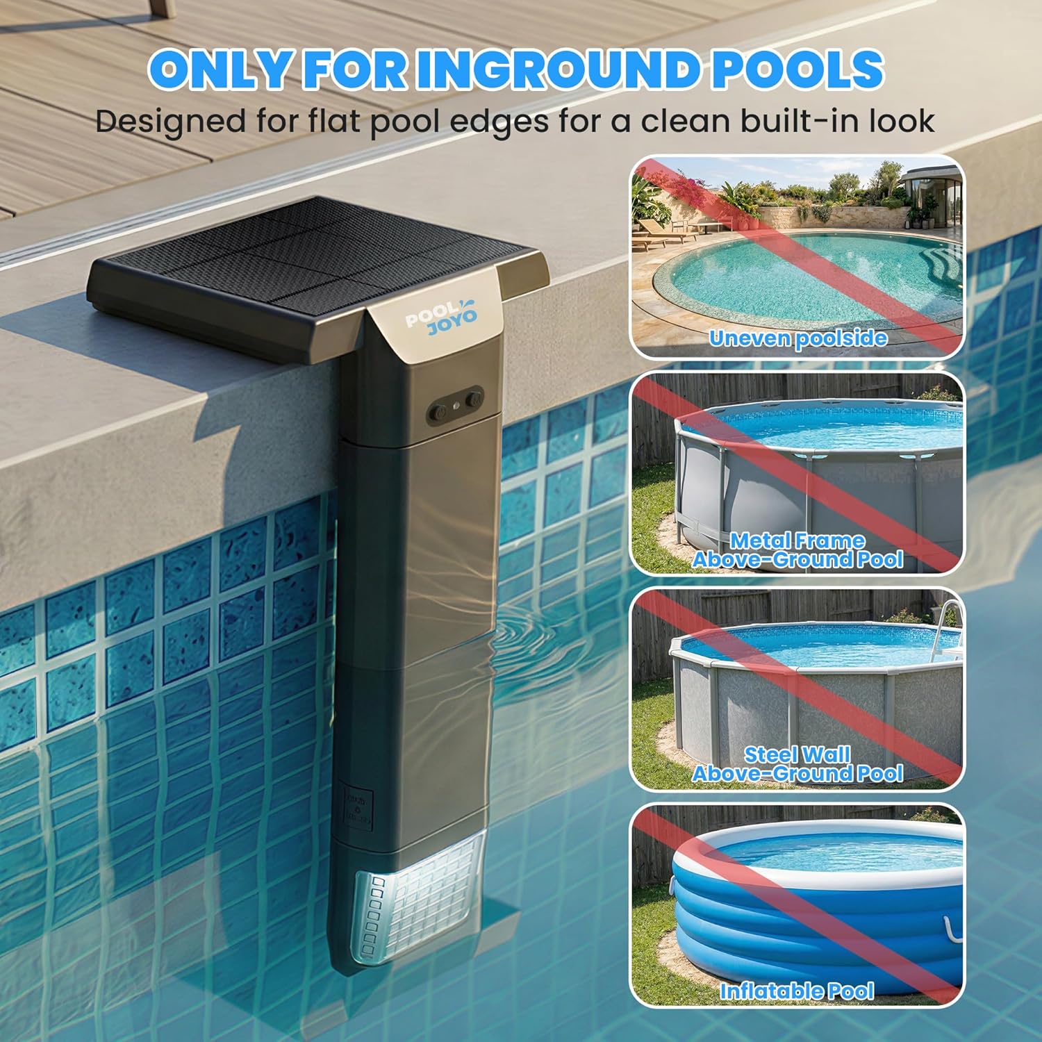 Detalle de Solar Pool Lights for Inground Pools with Remote (2-Pack) – 56 LEDs, 3-Sided 180° Underwater Glow