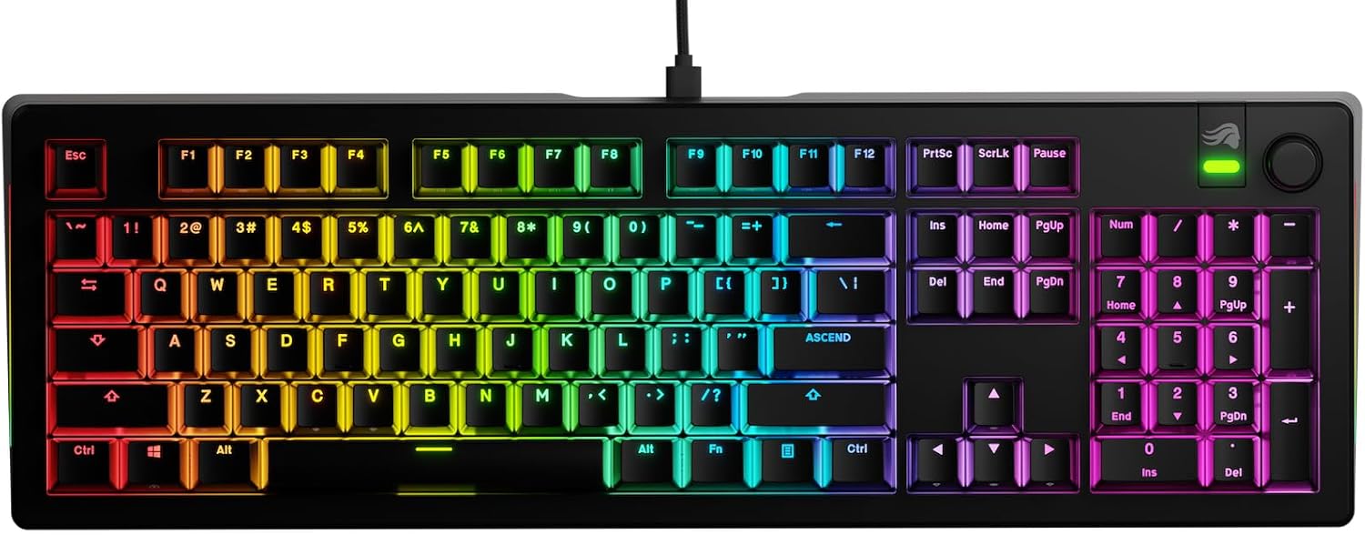 Thumbnail 6 de Glorious Gaming GMMK 3 clavier mécanique full size 100 % QWERTY US noir, hot swap et joints modulaires