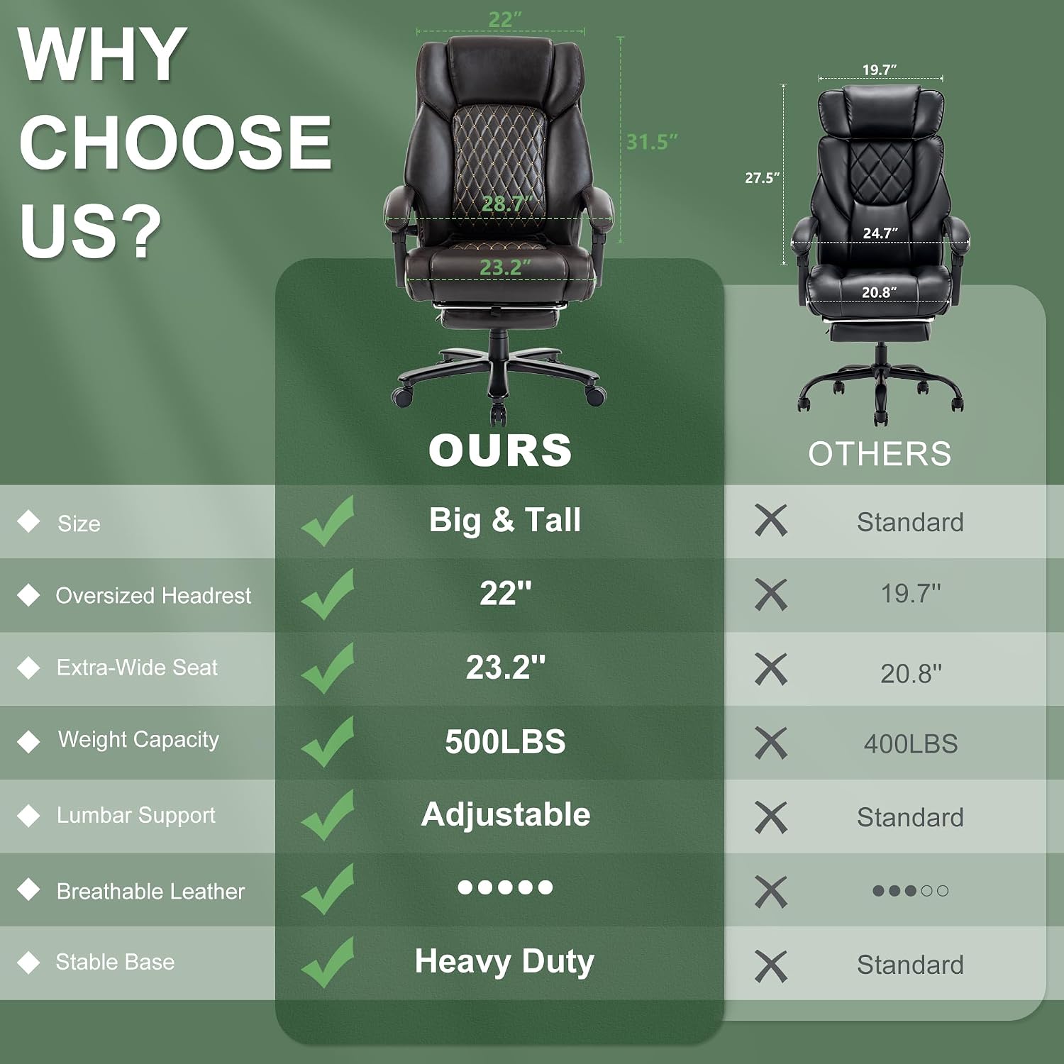 Detalle 2 de Office Chair 500 lb Capacity
