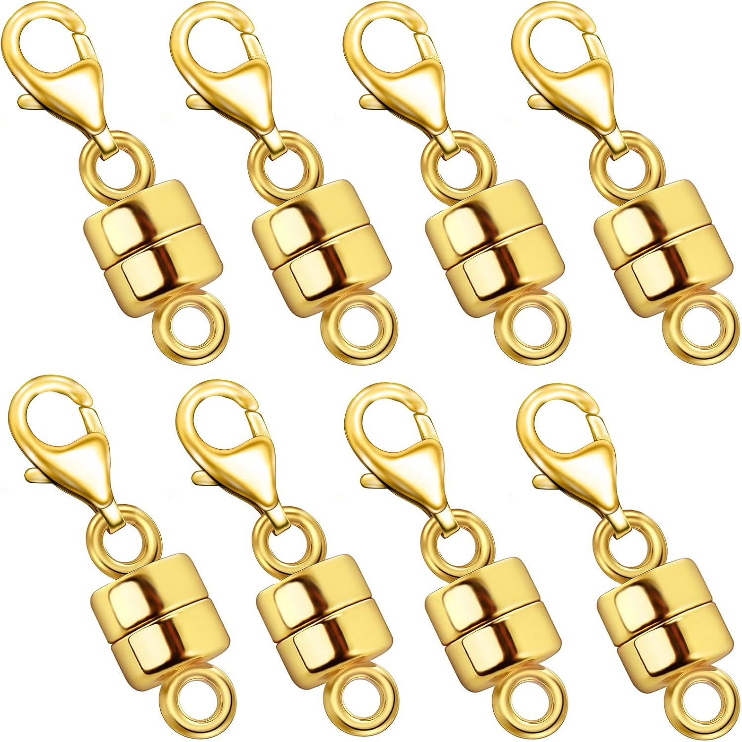 Detalle de OHINGLT 12 Magnetic Necklace Clasps, Gold-Tone, Lobster Claw, 8-Pack