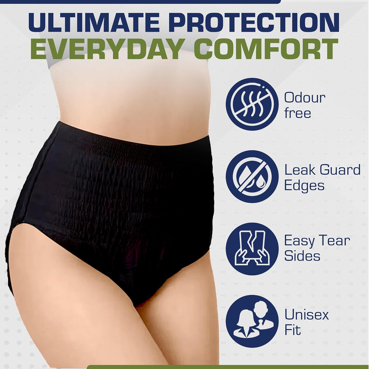 Thumbnail 1 de 12 x Black Incontinence Pants for Men & Women (Medium, 65-135 cm) – ViraCare Deluxe Pull Up Pants