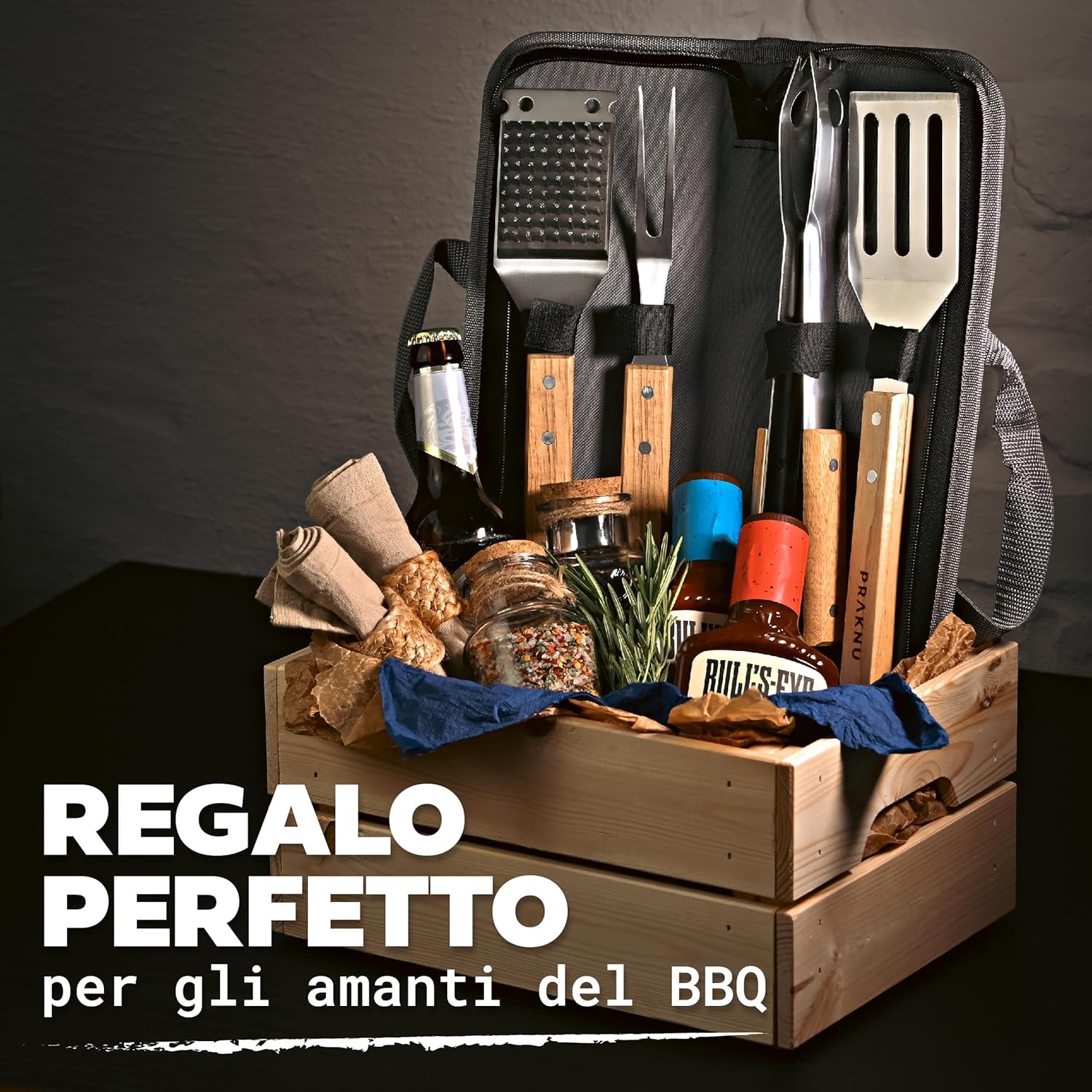 Thumbnail 5 de Praknu Set Barbecue 4 pezzi acciaio legno