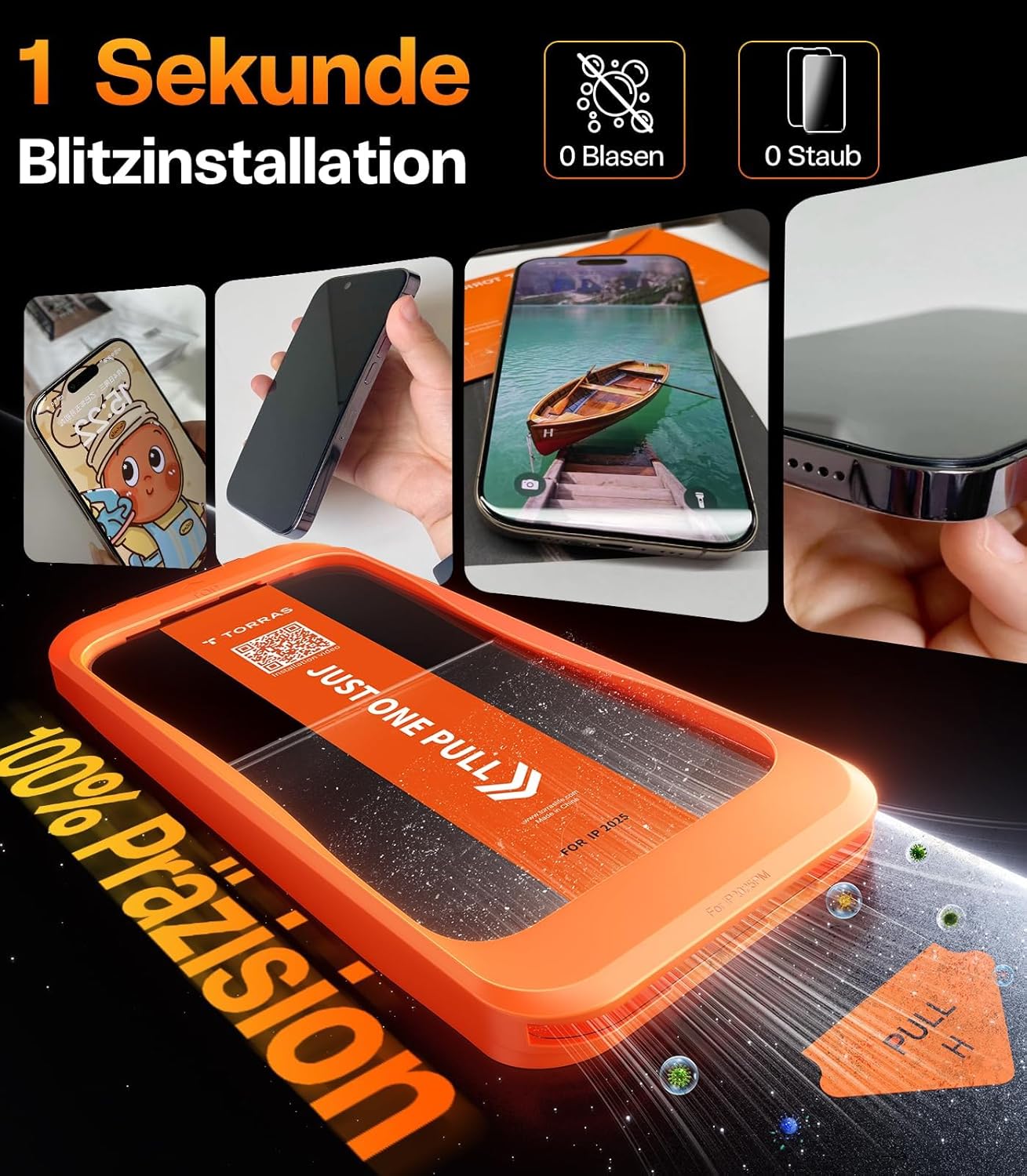 Thumbnail 5 de TORRAS Präzise iPhone 17 Pro Panzerglas 2 Stück
