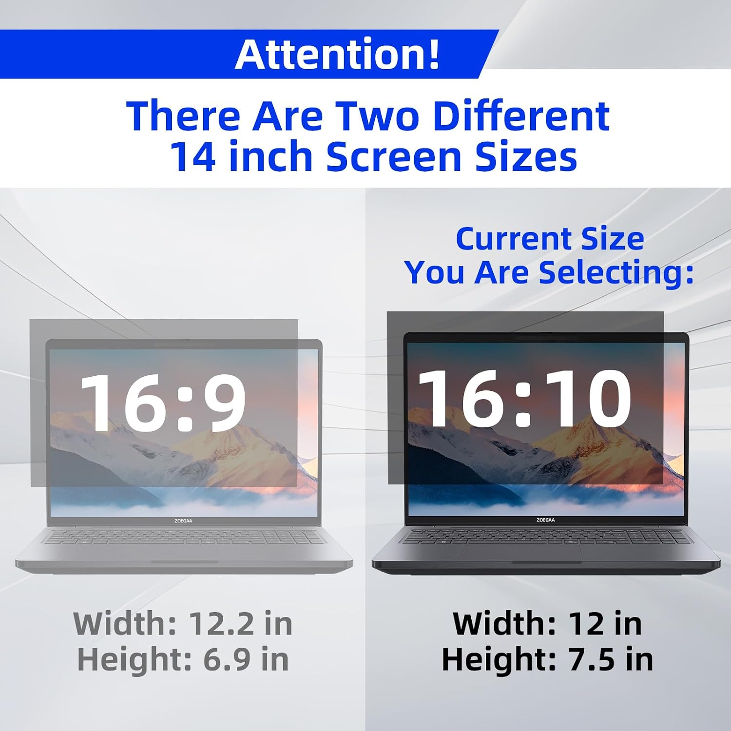 Detalle de ZOEGAA 4-way 360° Privacy Screen for 14-inch 16:10 Laptops (Removable, Anti-Glare & Blue Light)