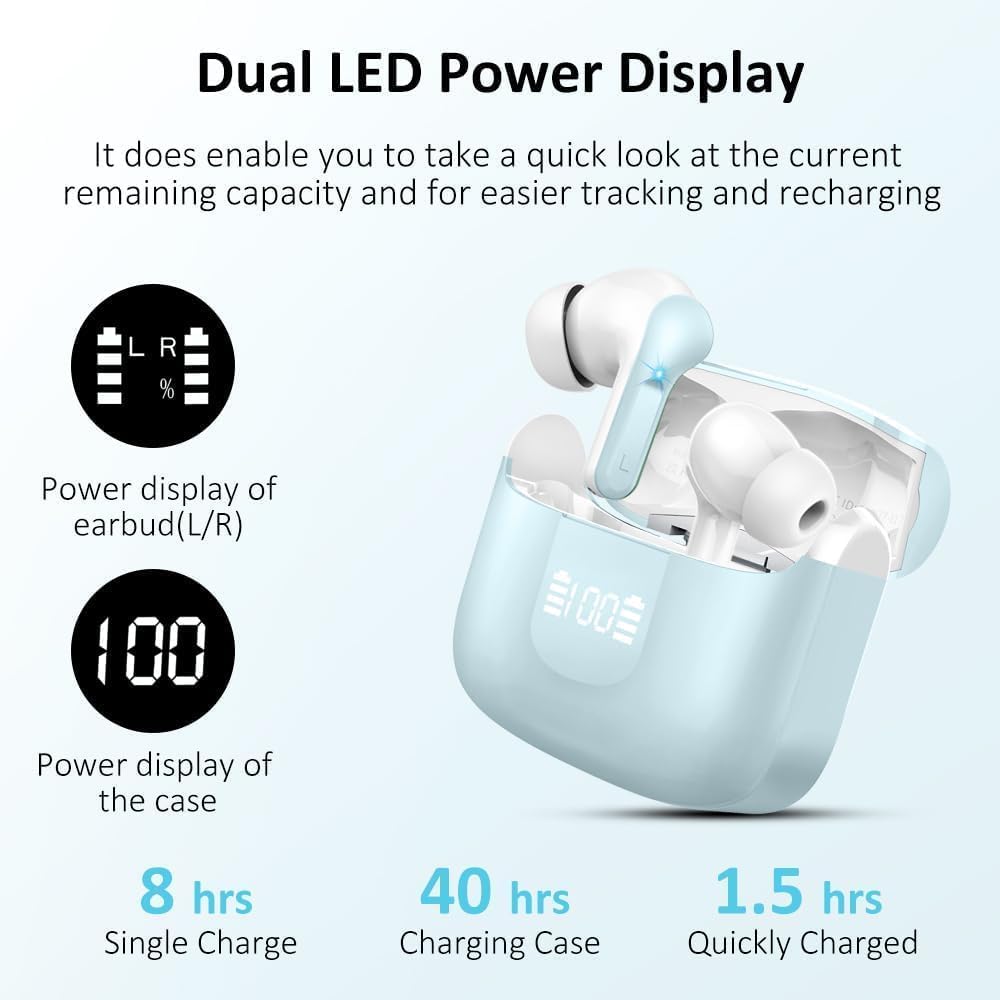 Thumbnail 2 de Rinsmola Wireless Earbuds: Bluetooth 5.4, ENC Calls, 40H Playtime and IP7 Waterproof