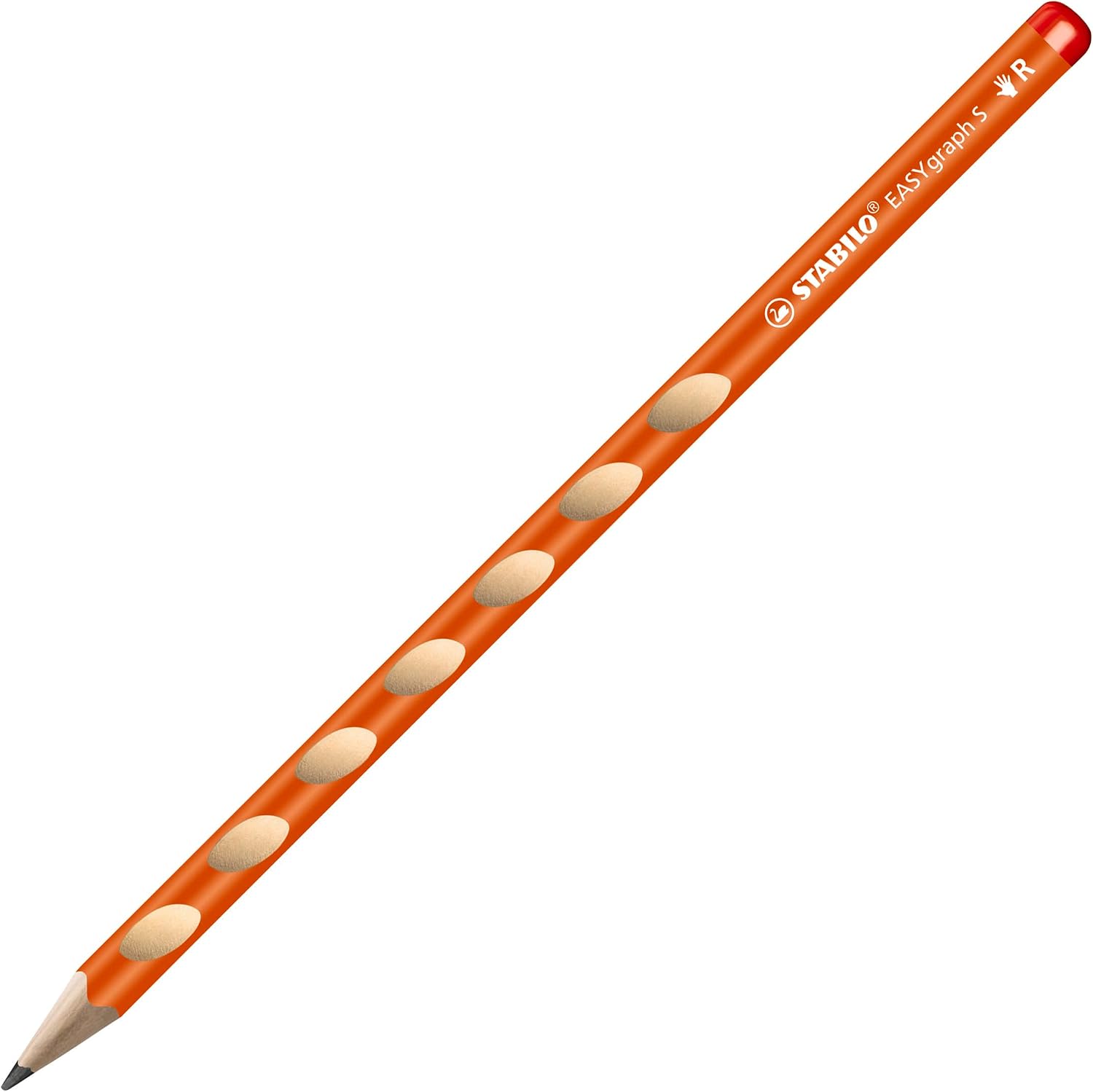 Detalle de STABILO EASYgraph S: Matita Ergonomica triangolare Sottile HB per Destrimani, Arancione, confezione 12