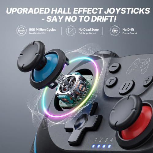 Detalle de UPGRADE Manette Switch Pro sans Fil pour Switch 1/2/Lite/OLED/PC – Diswoe