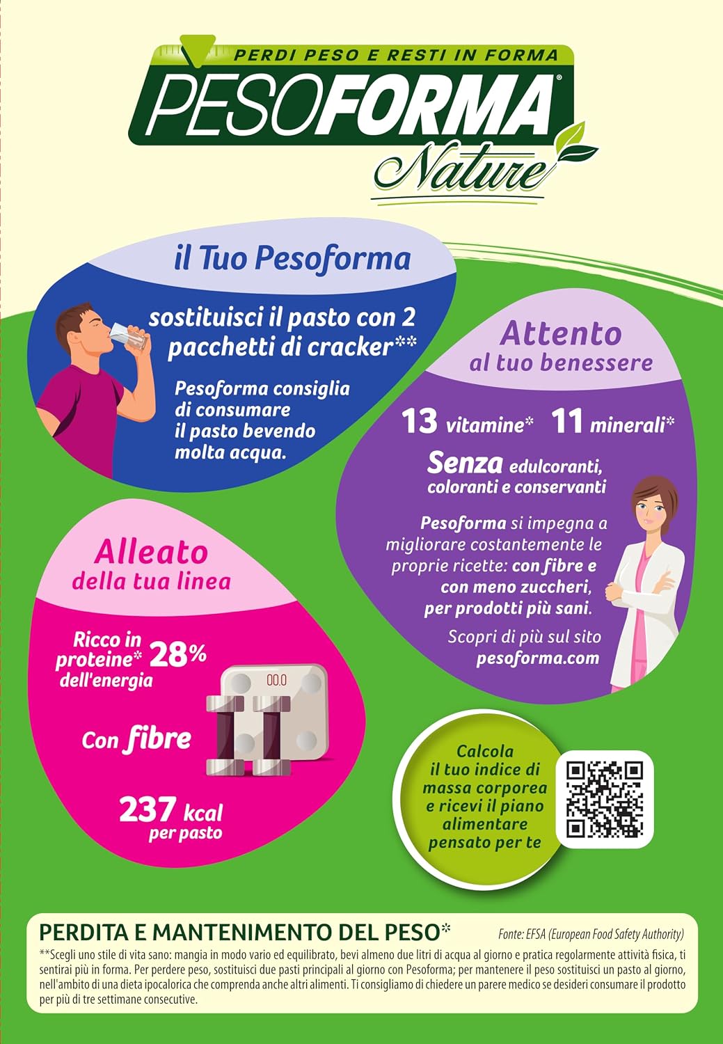 Detalle 1 de Pesoforma Nature Pasto Mediterraneo Neutro, 240 g – Pasto sostitutivo vegetariano legato a una dieta controllata