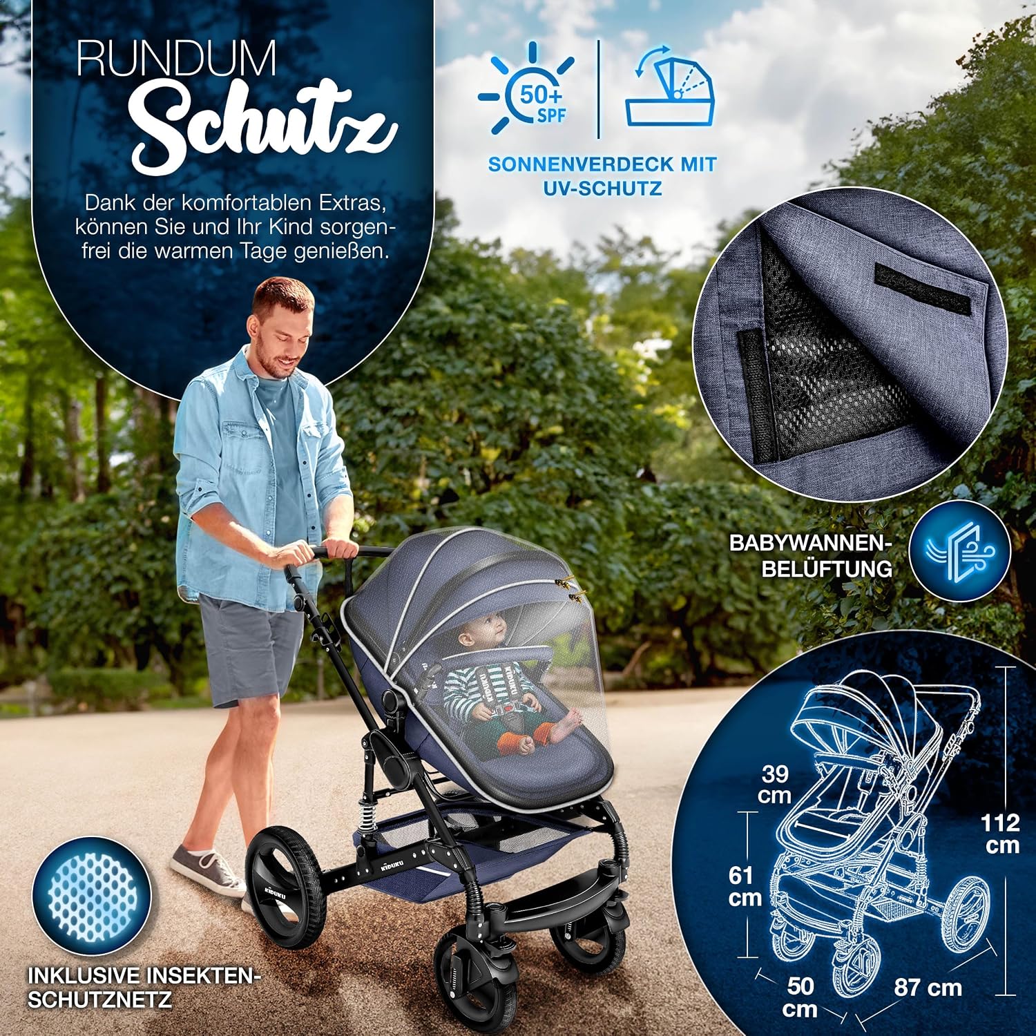 Thumbnail 1 de KIDUKU 3 in 1 Kinderwagen XXL 22 kg 👶