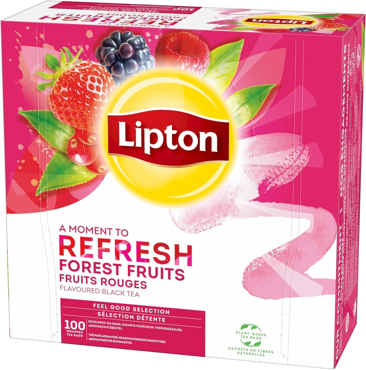 Detalle de Lipton Séléction Détente Coffret Thé Noir Fruits Rouges – 100 Sachets