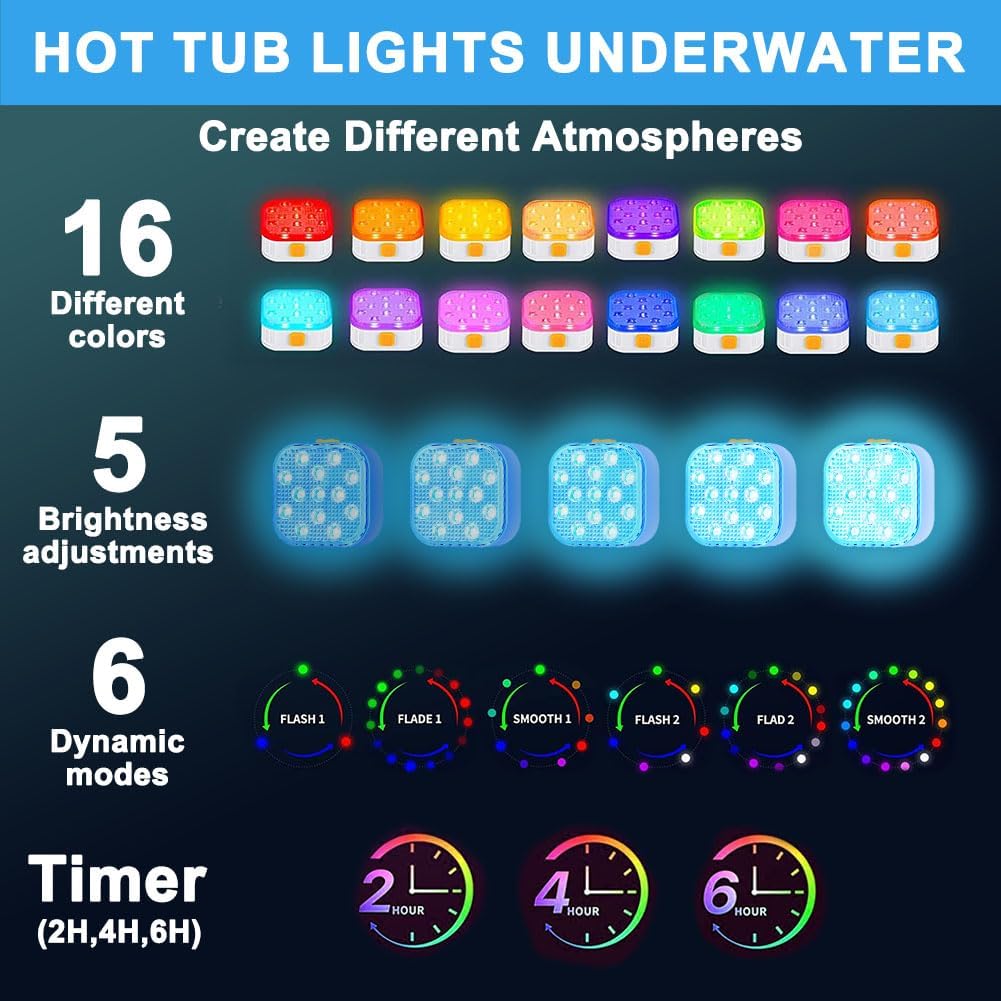 Thumbnail 5 de Vicloon Luci LED per Piscina 6 modalità