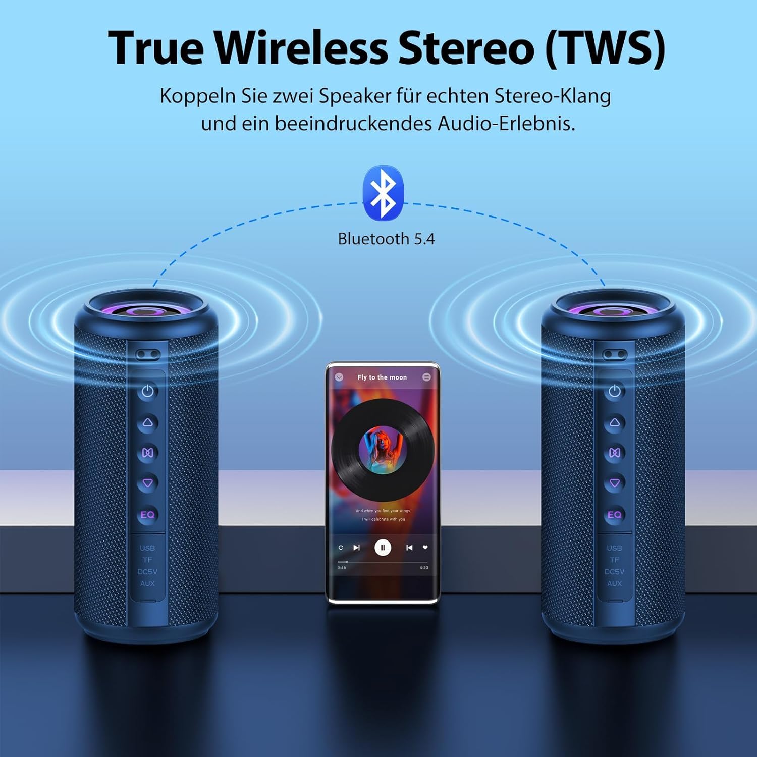 Thumbnail 3 de Bluetooth Lautsprecher 2026 Musikbox – 360° Hi‑Fi Klang, IPX7, 30 Std Akku, RGB Licht, Bluetooth 5.4