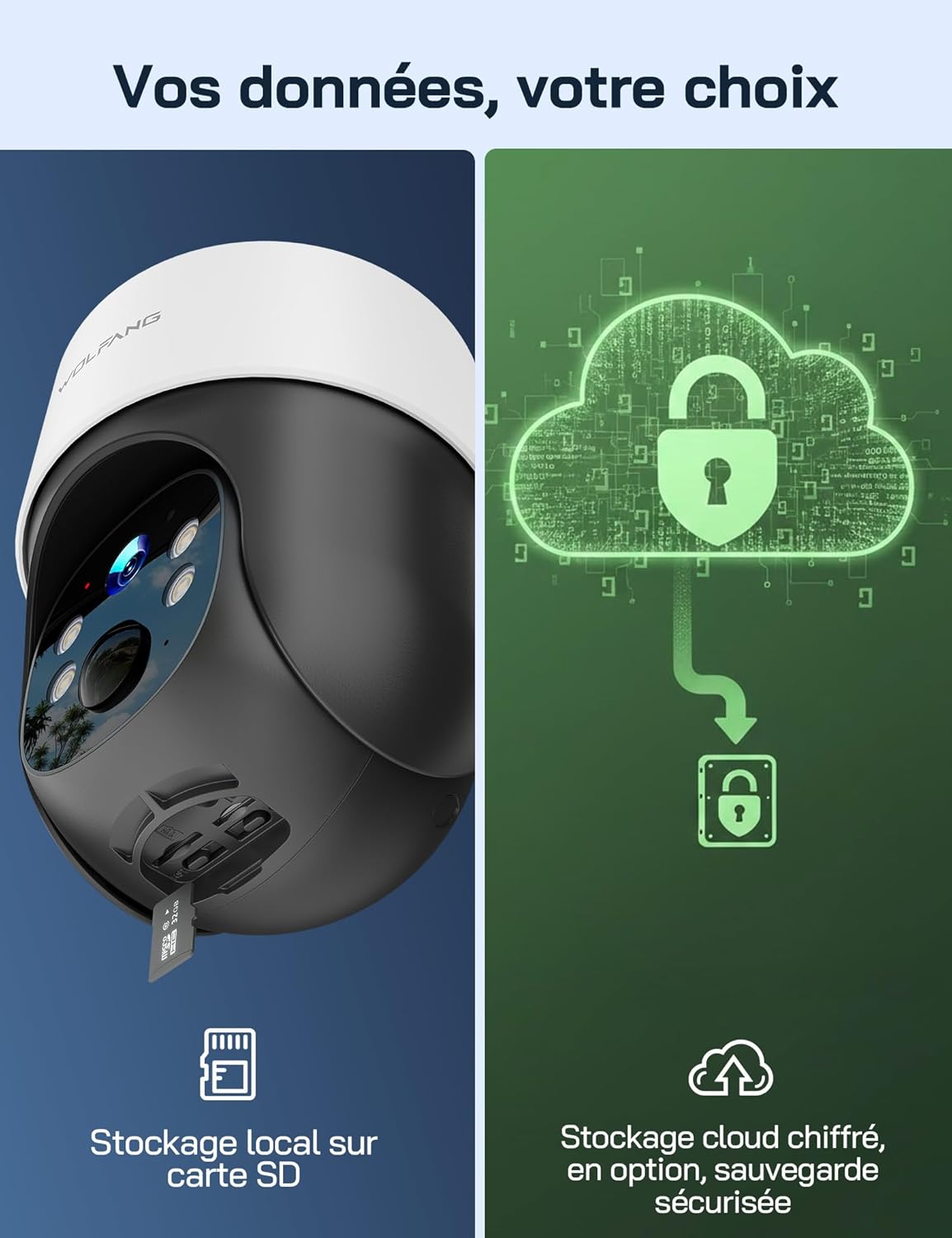 Thumbnail 6 de WOLFANG Camera Surveillance Extérieure sans Fil 4G solaire 2.5K avec carte SIM, vision nocturne et audio bidirectionnel