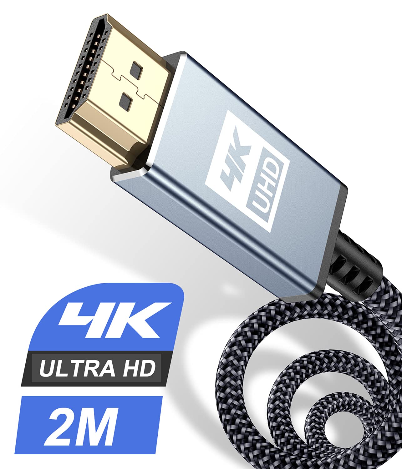 Detalle de sweguard 783103793740 4K HDMI Cable, 2 m, HDMI 2.0, 18Gbps, Braided