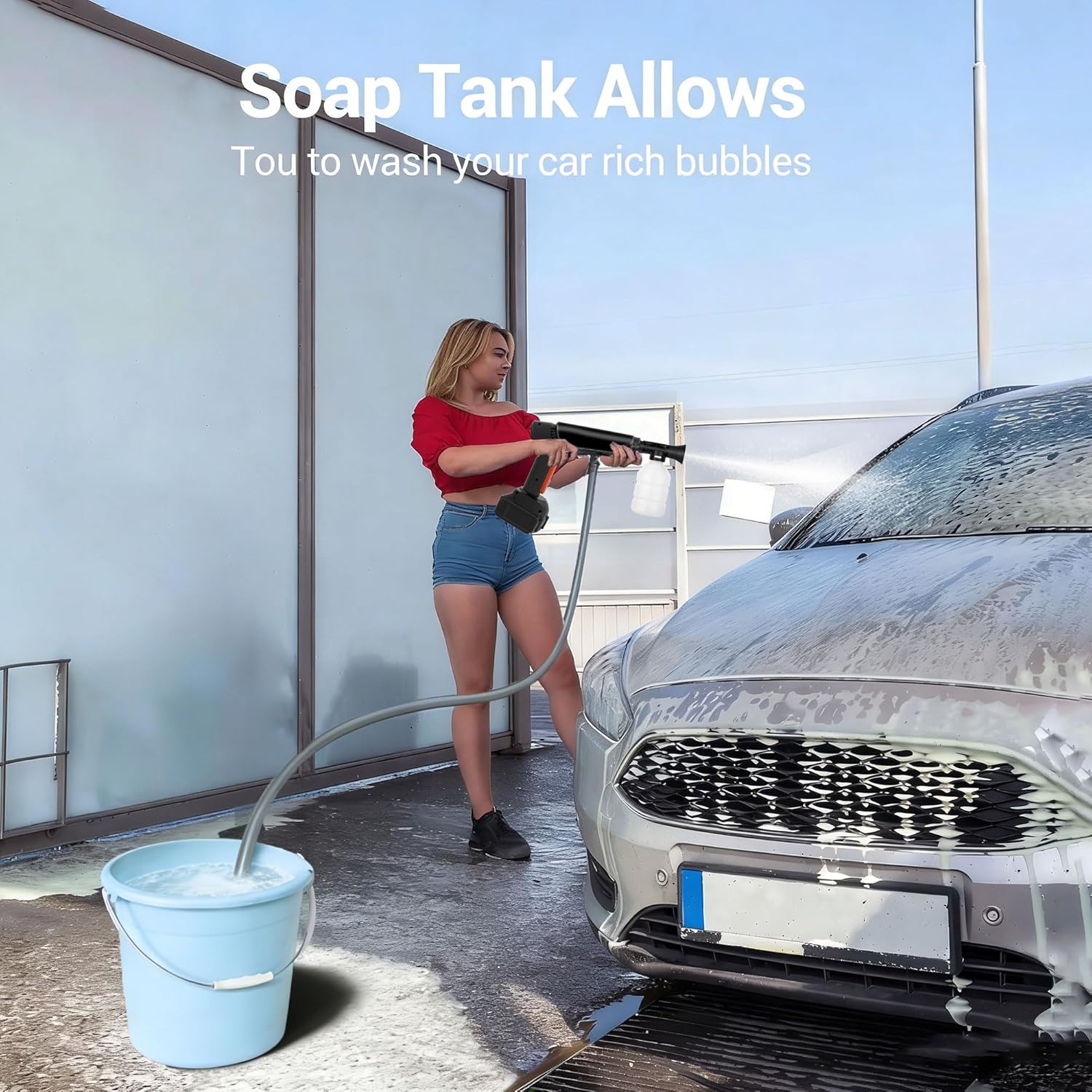 Thumbnail 4 de Jwdj Portable Cordless Pressure Washer (2-Pack Batteries, 1200 PSI, 336L/h) with 6-in-1 Nozzle & Adjustable Foam Cannon