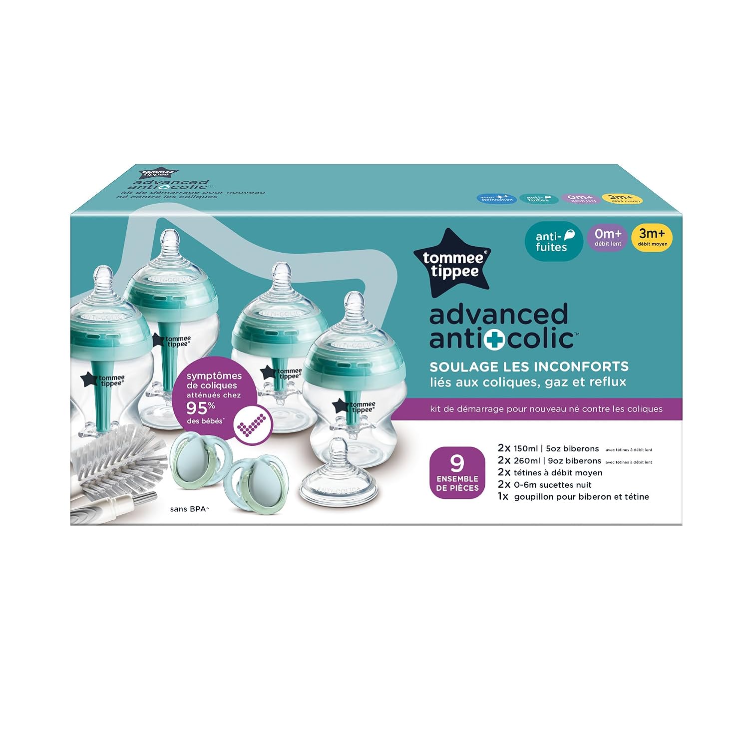 Thumbnail 1 de Tommee Tippee Advanced Anti-Kolik Starterset mit 150-ml- & 260-ml-Flaschen und Langsamsaugern