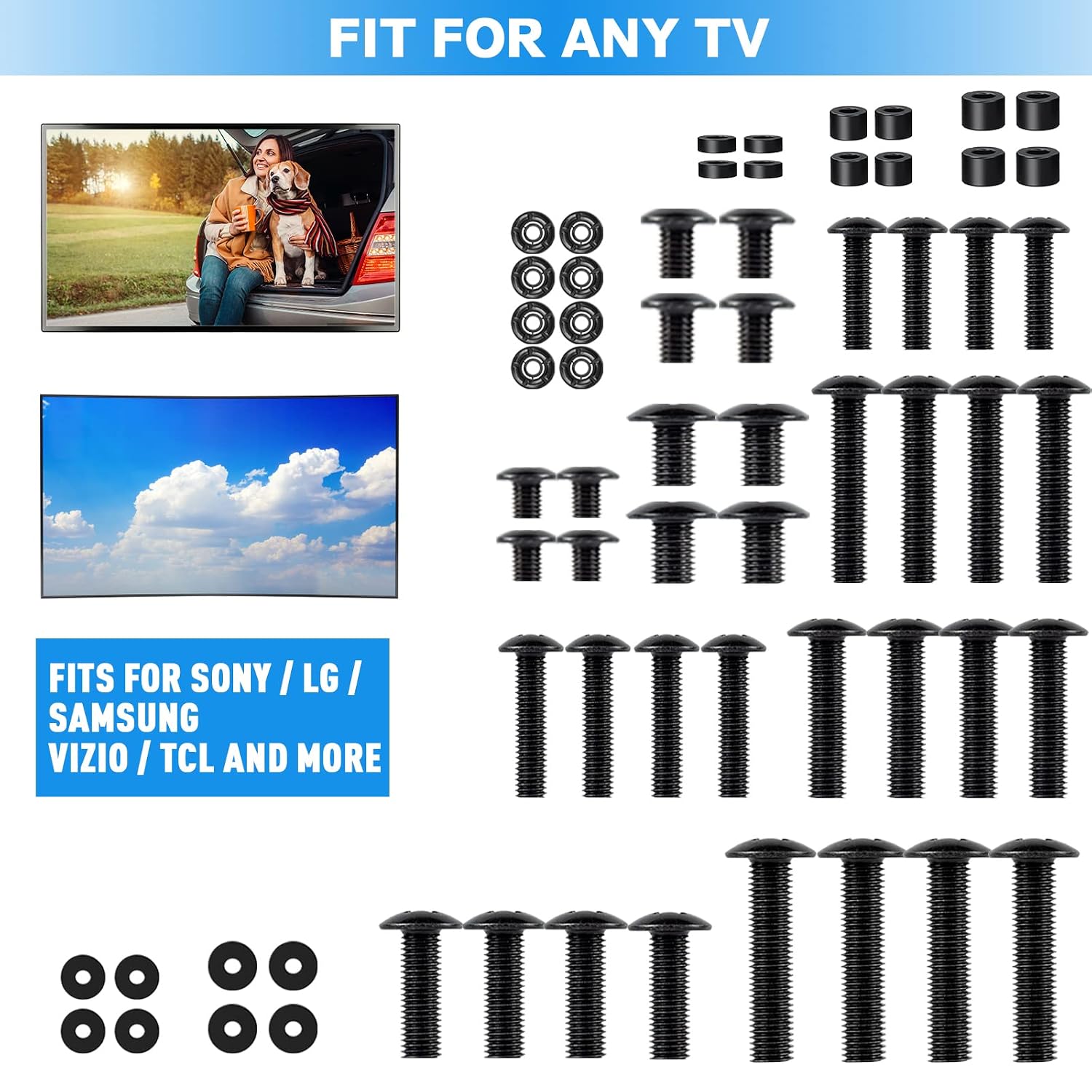 Thumbnail 2 de Mounting Dream Universal TV Mounting Hardware Kit (MD5754-02) – VESA Screws, Spacers & Washers for All TVs
