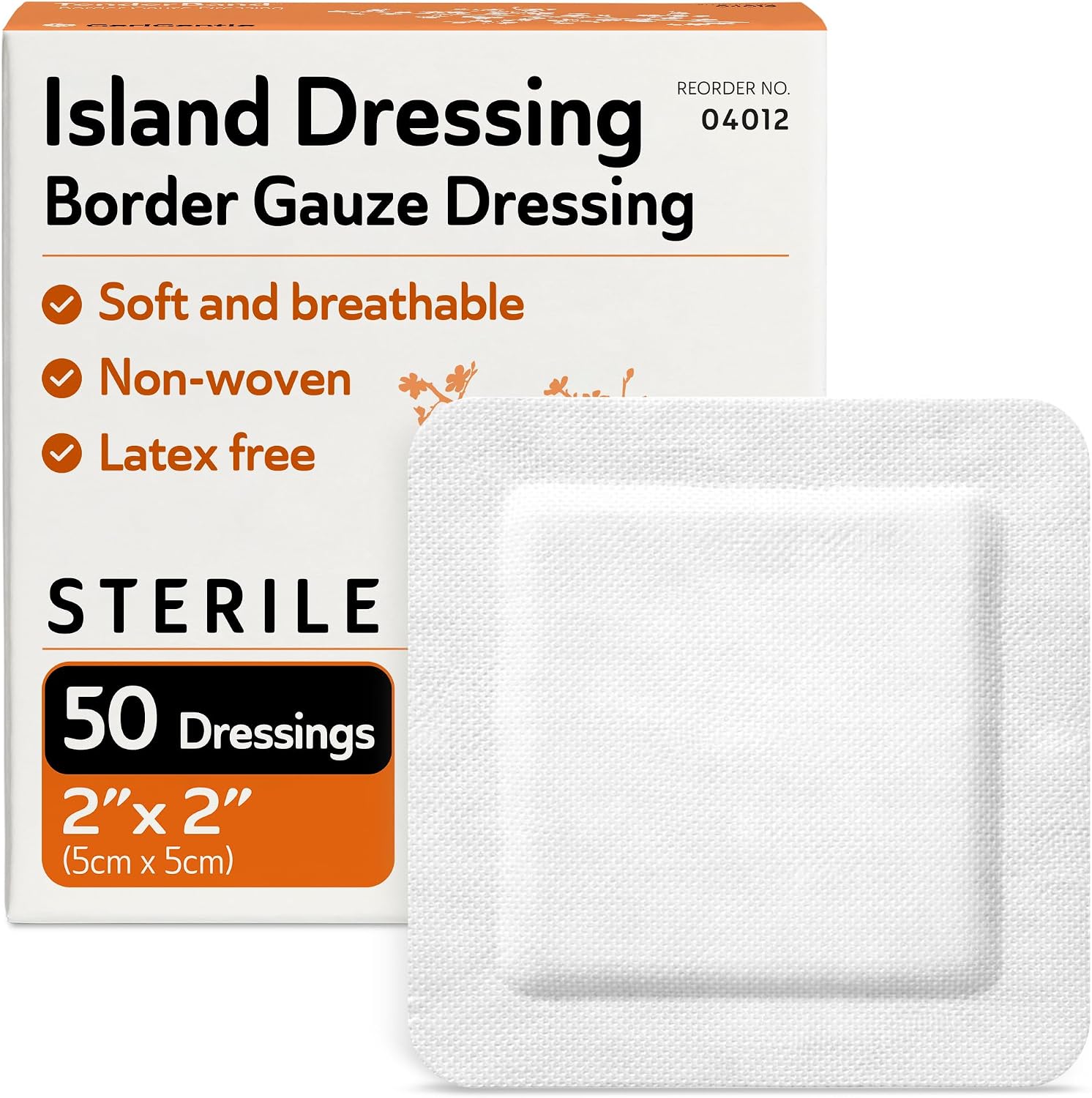 Detalle de TenderGentle TG-040121 Island Dressing 2x2 Adhesive Gauze, Sterile, 50 Count