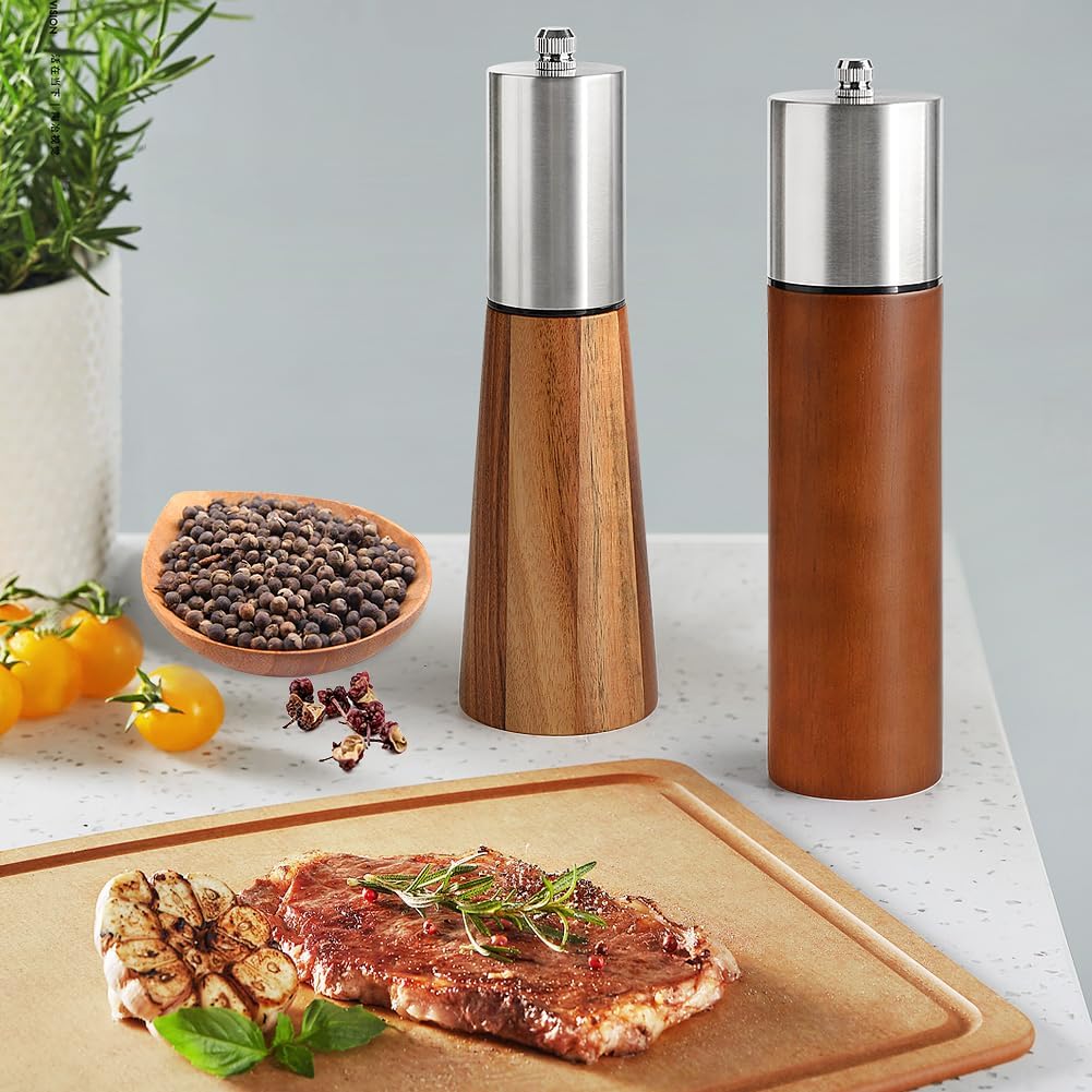 Thumbnail 3 de Pepper and Salt Grinder – Adjustable Manual Ceramic Grinder in a Durable Wooden Pepper Mill