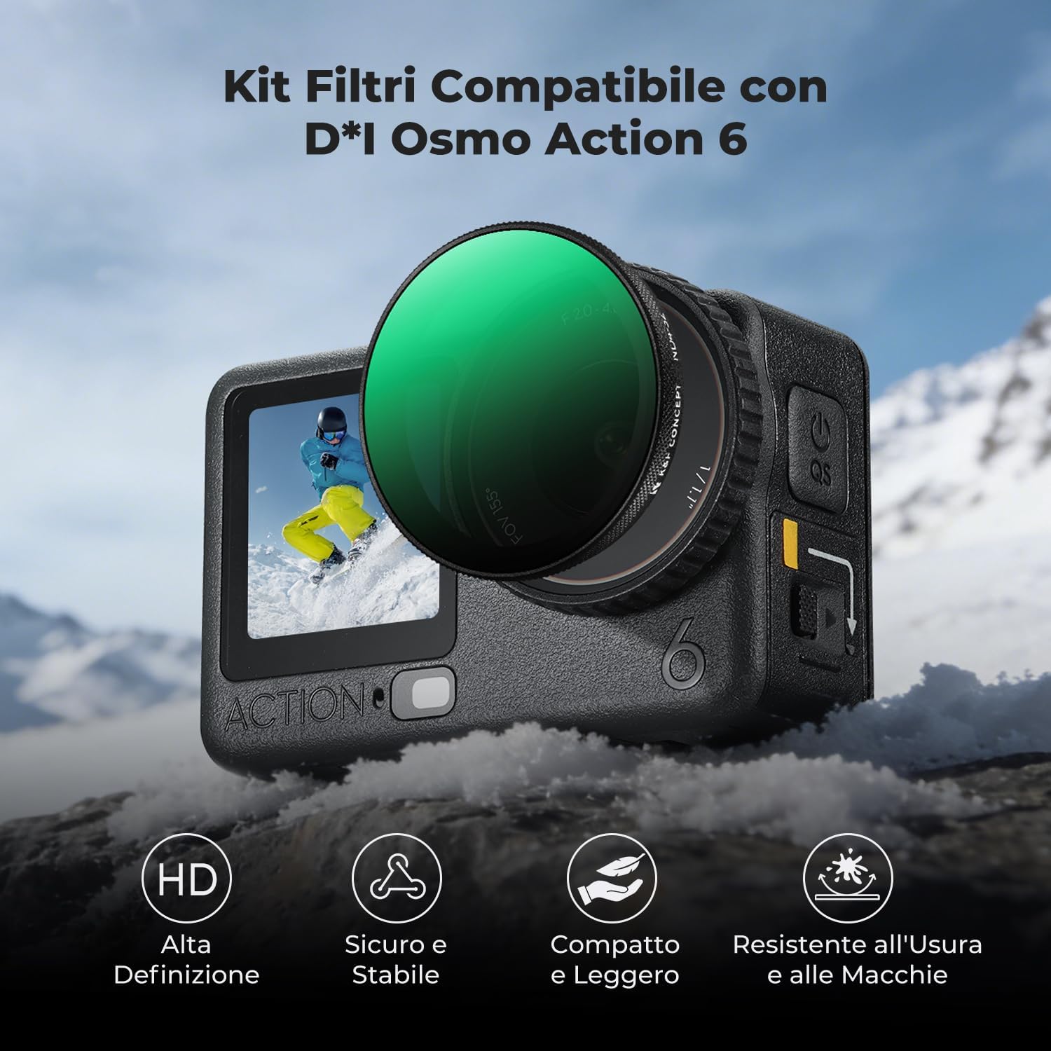 Detalle 2 de K&F CONCEPT Set filtri per Osmo Action 6 🎥