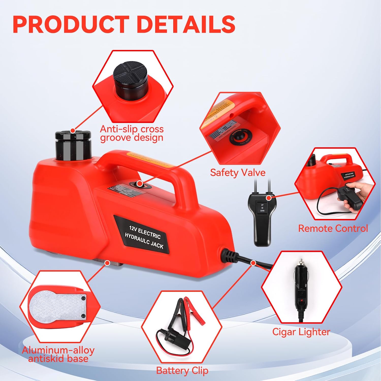 Thumbnail 4 de ROGTZ Electric Hydraulic Car Jack Kit 5Ton 12V – Ultra-Portable Vehicle Lift