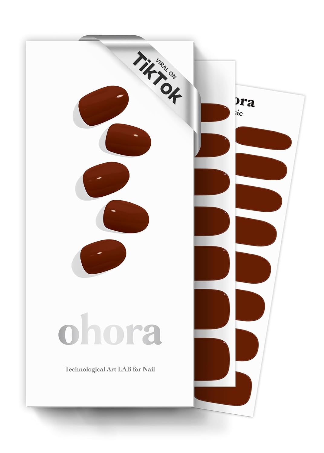 Detalle de ohora Semi-Cured Gel Nail Strips Red
