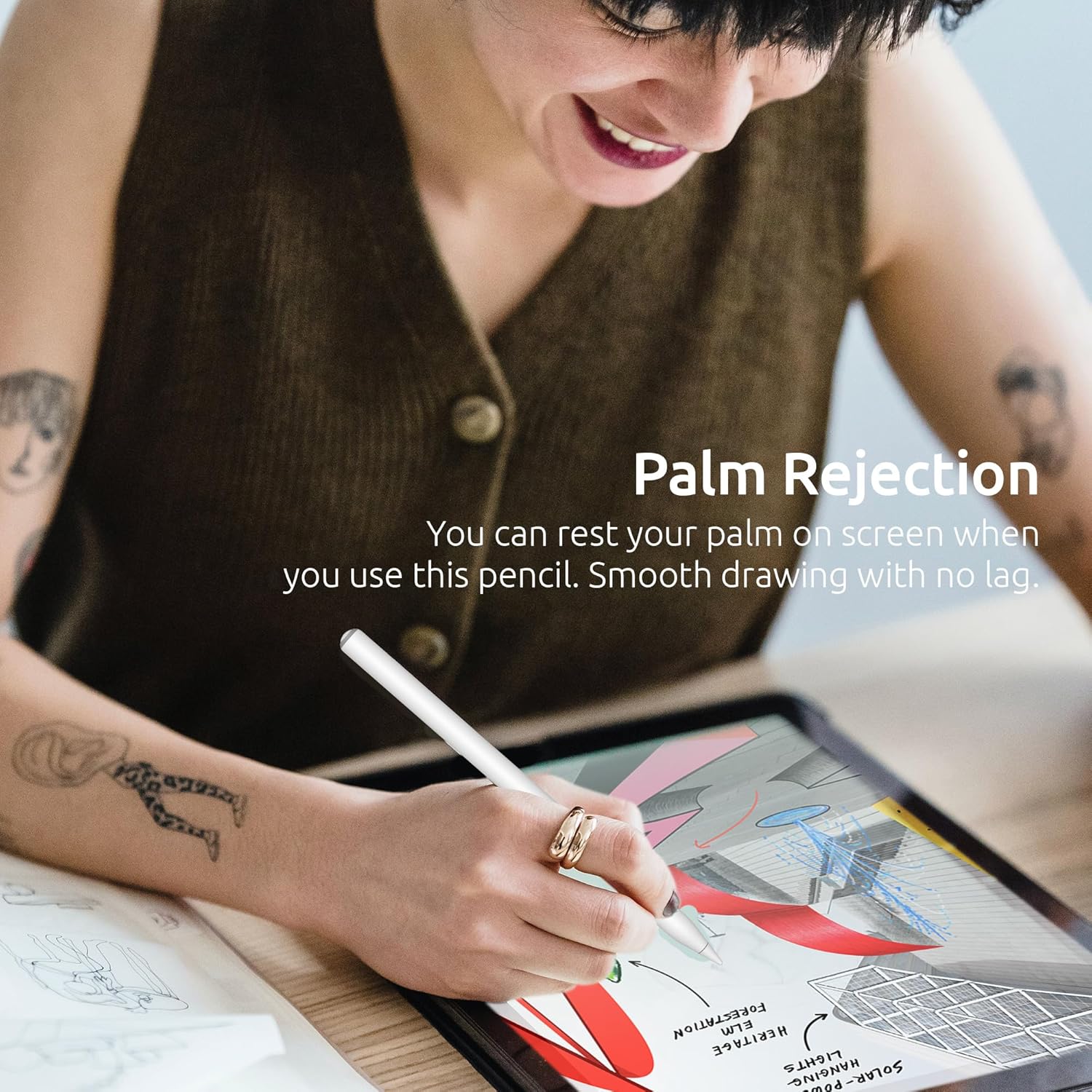 Detalle de OASO iPad Pen with Palm Rejection & Tilt – Compatible with iPad 2018-2024 (All Generations)