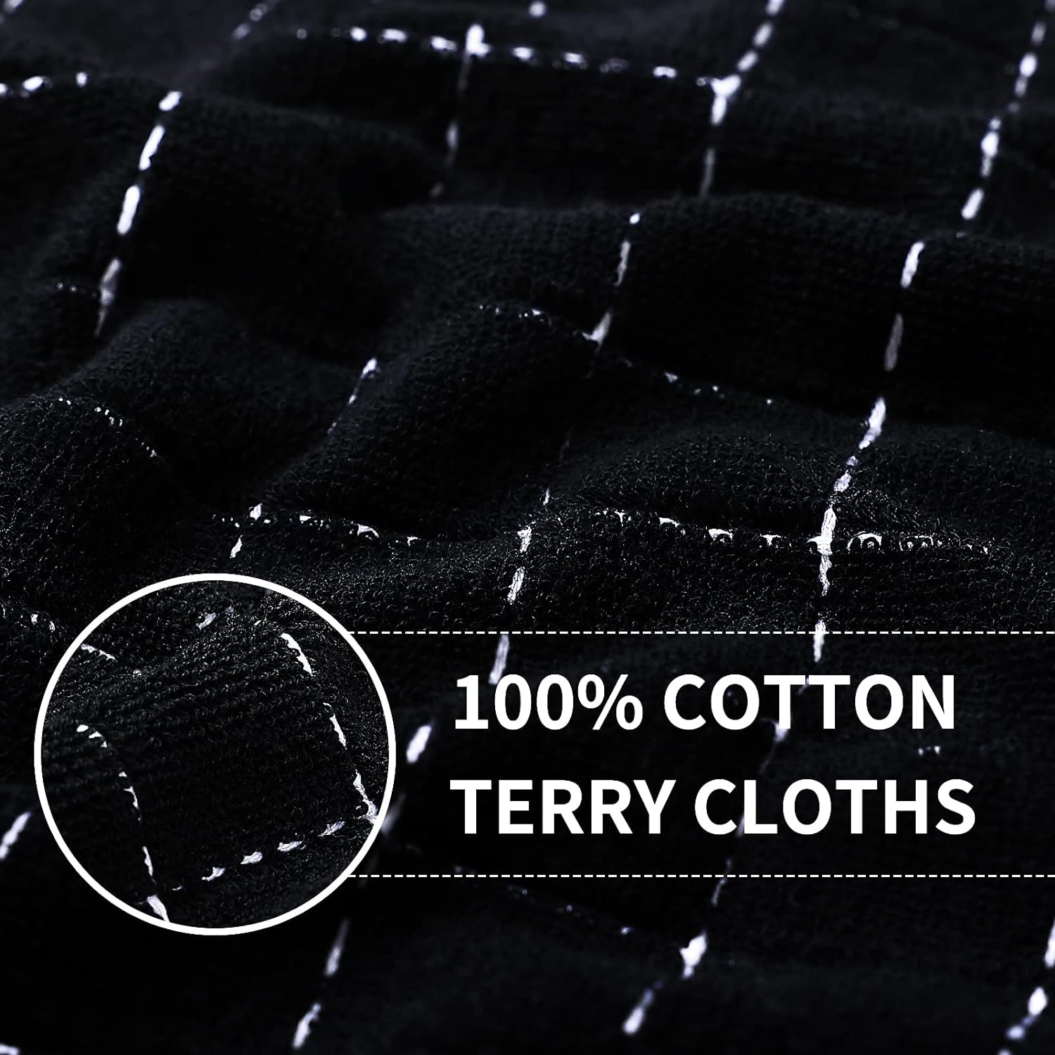 Detalle 2 de Homaxy 13 x 28 Cotton Terry Kitchen Towels, 4-Pack
