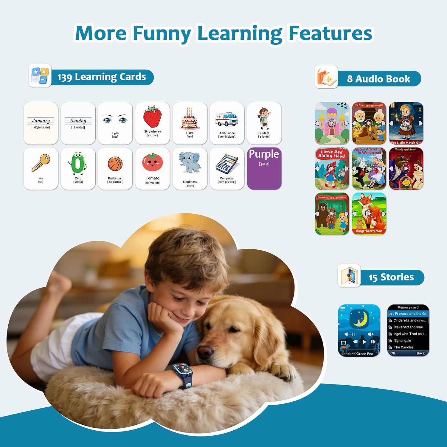 Detalle 2 de Blackview Kids Smart Watch — No App Needed, 1.75" Fitness & Learning Watch for 5–16