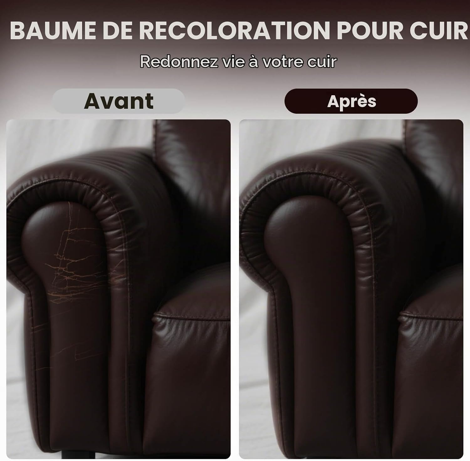 Detalle de AWOWZ reparatiebalsem voor leer, donkerbruin, 250 ml