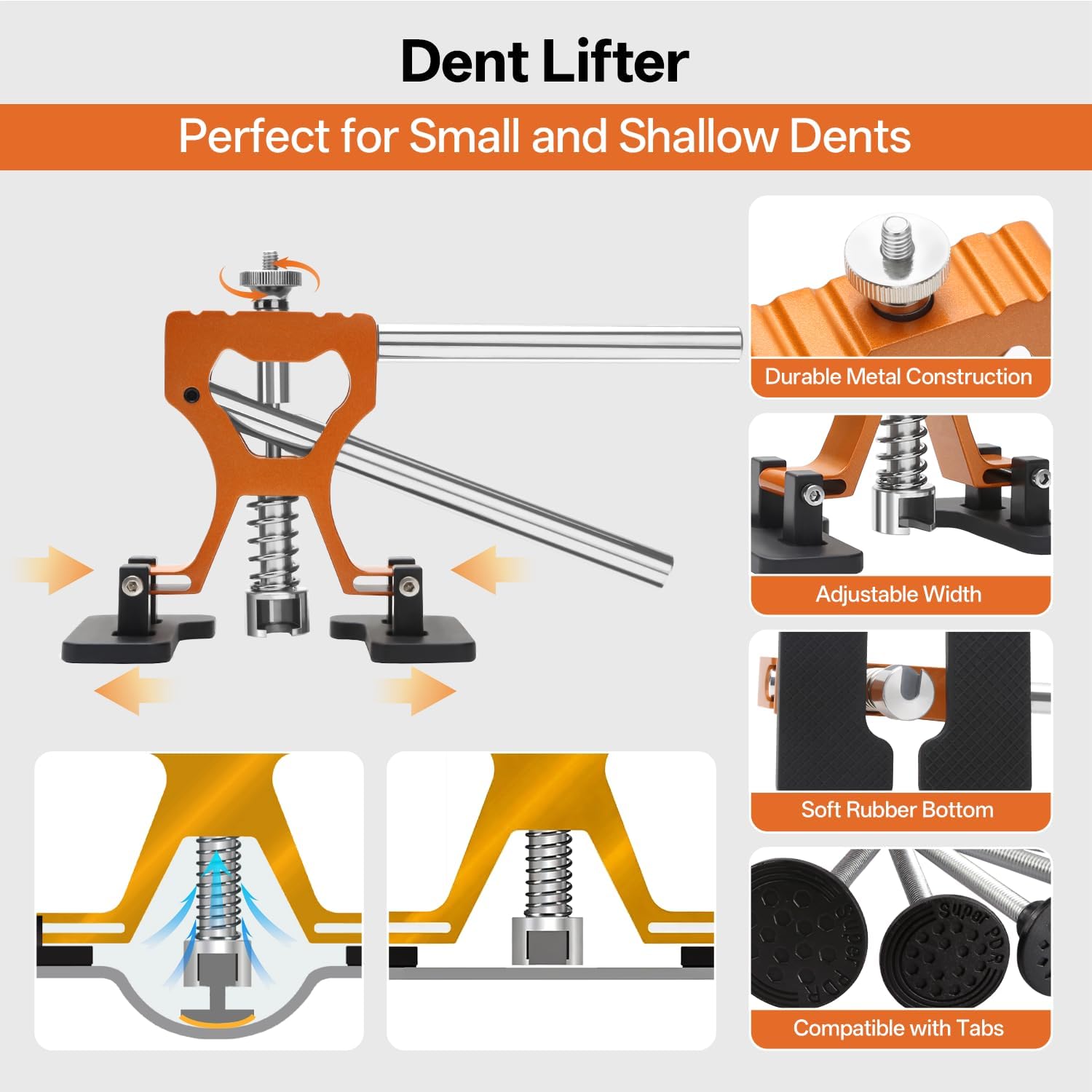 Detalle de AUTOPDR Paintless Dent Repair Kit for Car — PDR Dent Removal Tools with Dent Lifter & Pro Dent Puller Tabs