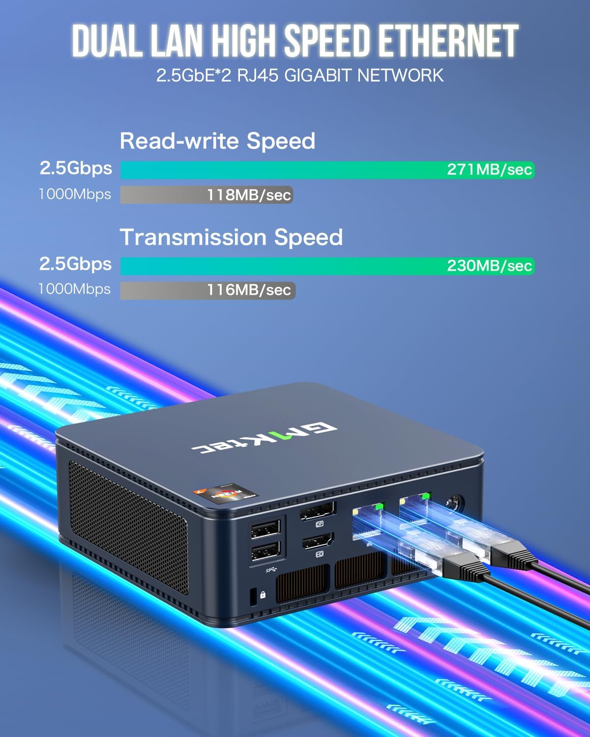 Detalle 2 de GMKtec Nucbox M5 Ultra mini PC with AMD Ryzen 7 7730U, 32GB DDR4 and 1TB PCIe SSD (Windows 11 Pro)