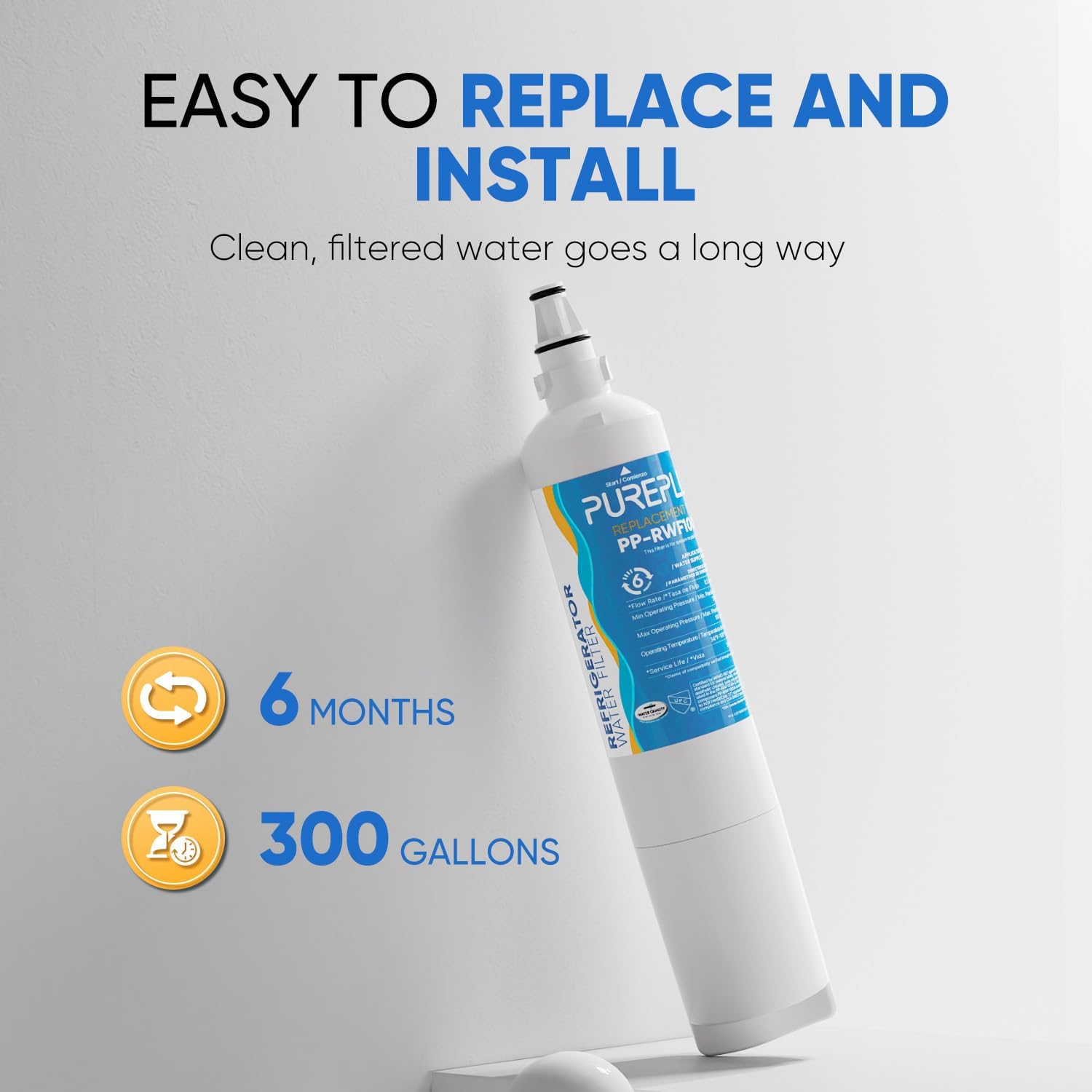 Thumbnail 6 de PUREPLUS PP-RWF1000A Refrigerator Water Filter Replacement, 3-Pack
