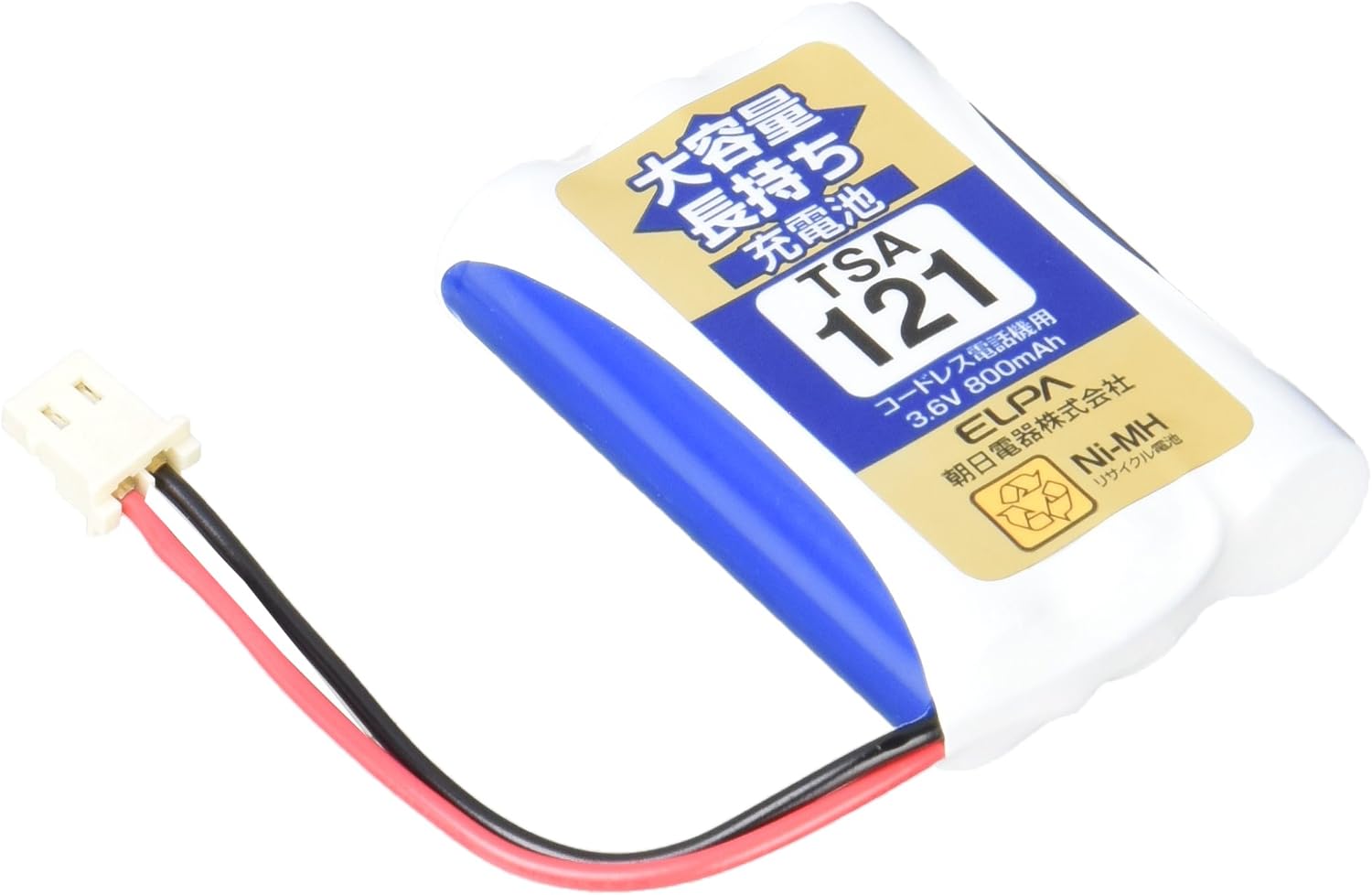 Detalle de ELPA TSA-090 子機用充電池 3.6V・800mAhのニッケル水素タイプ