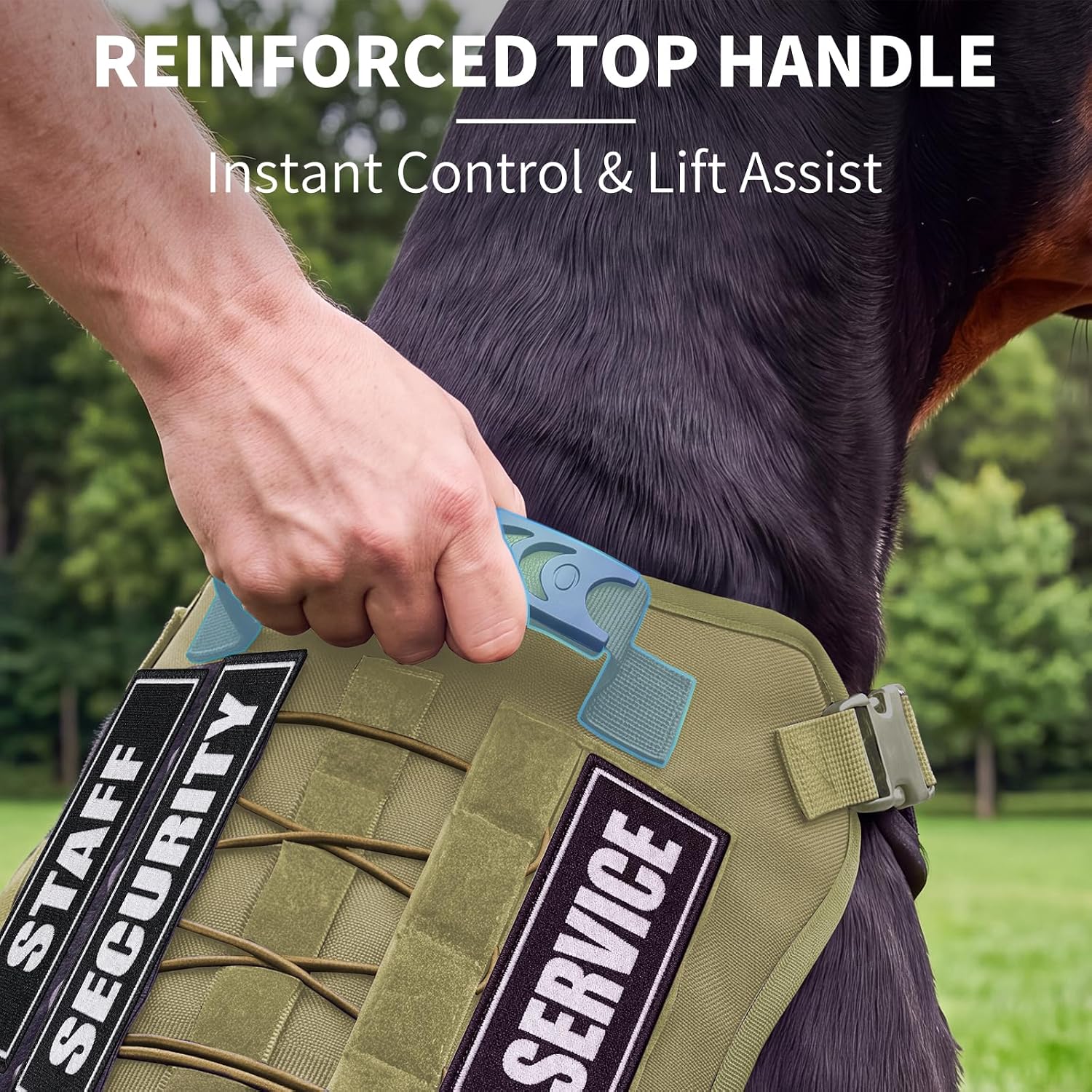 Thumbnail 2 de NARELECT NE-DC-511-L-KB Tactical Dog Harness, Khaki Nylon, 6-Buckle Design