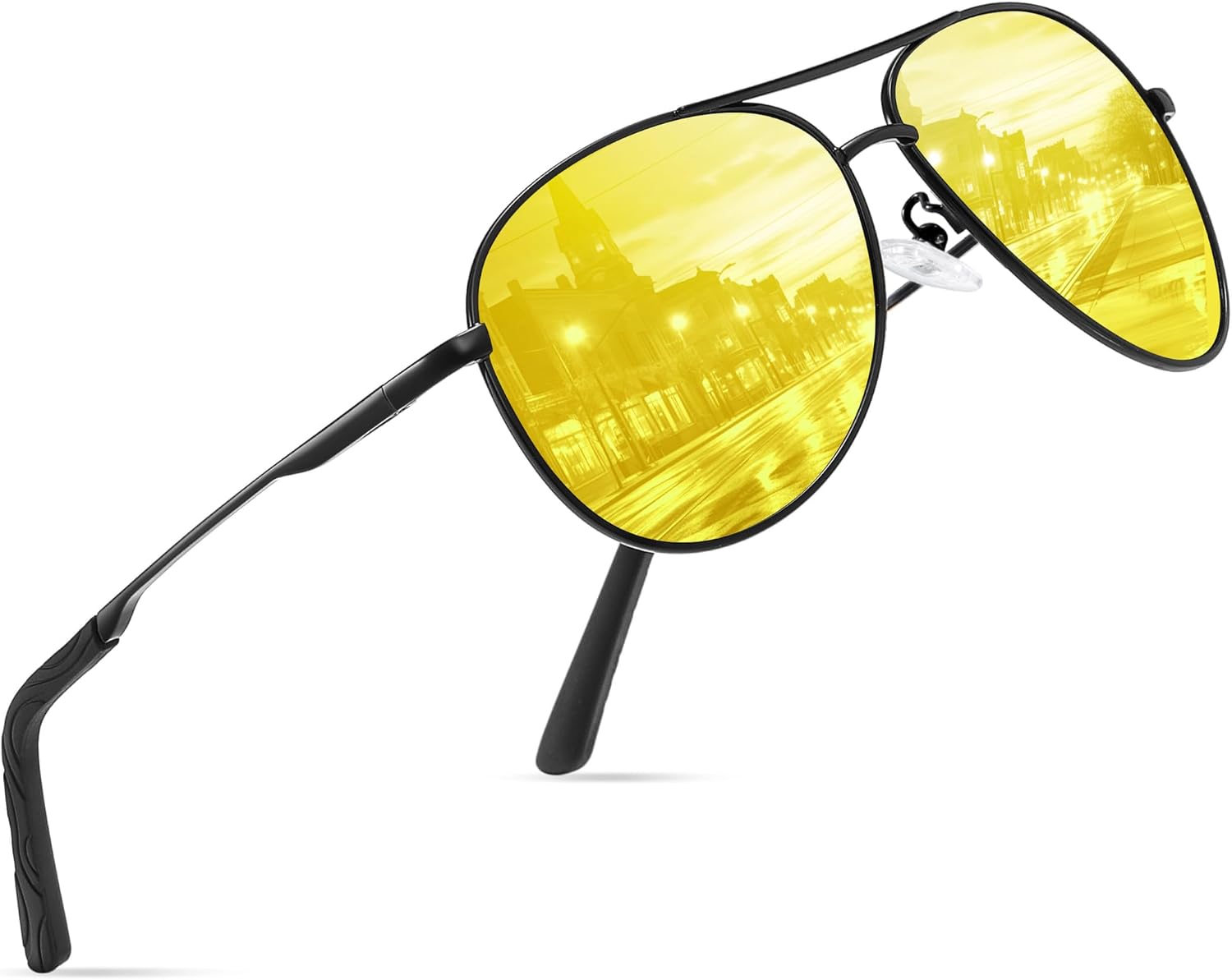 Thumbnail 6 de wearPro Polarised Pilot Sunglasses (Unisex) with UV400 Protection in Black – Vintage-style lightweight shades