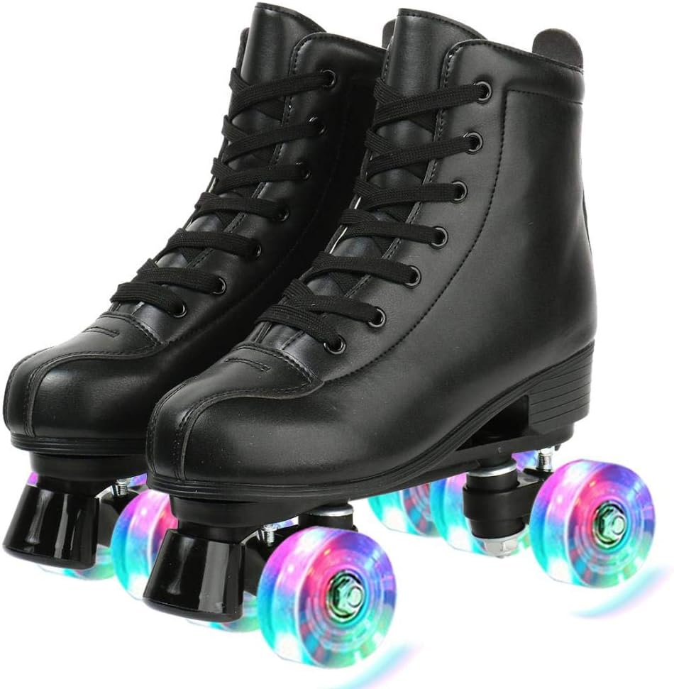 Detalle 2 de YYW Roller Skates for Women and Men with High-Top PU Leather, Double-Row Wheels