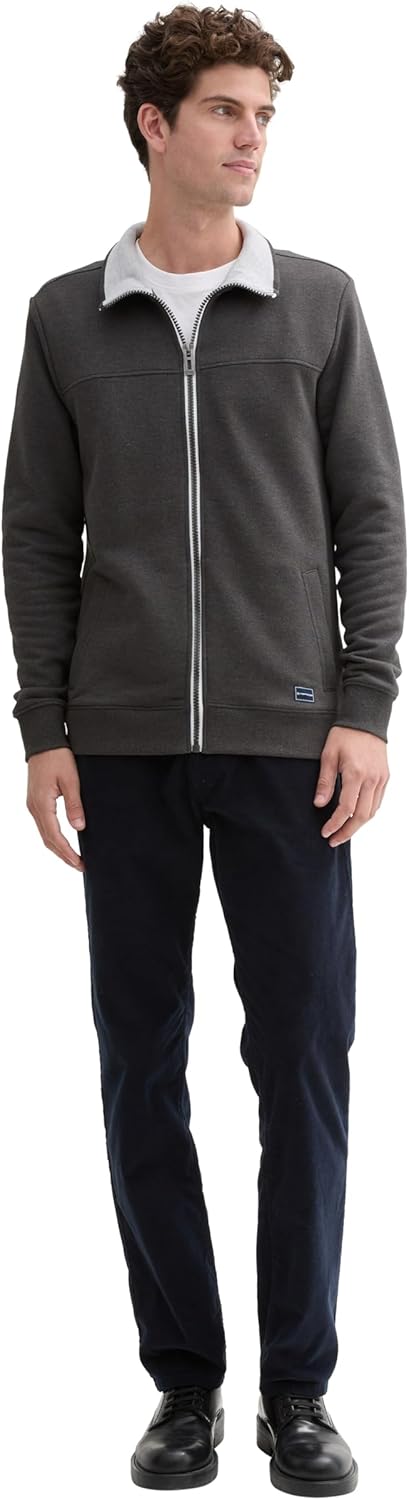 Detalle de TOM TAILOR Hommes Veste sweat à col montant
