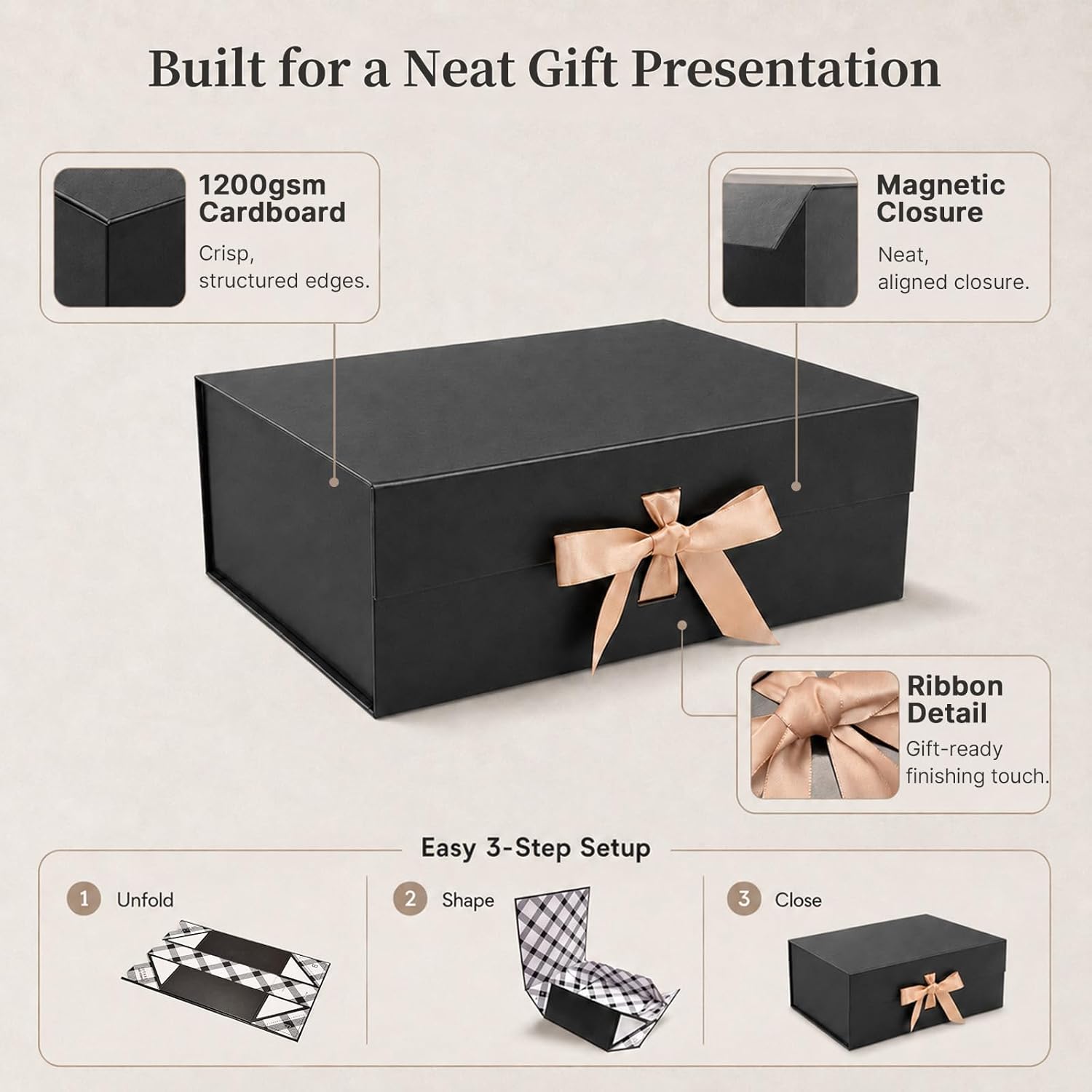 Thumbnail 3 de Tekhoho White Large Gift Box 33.5x27x12.5 cm