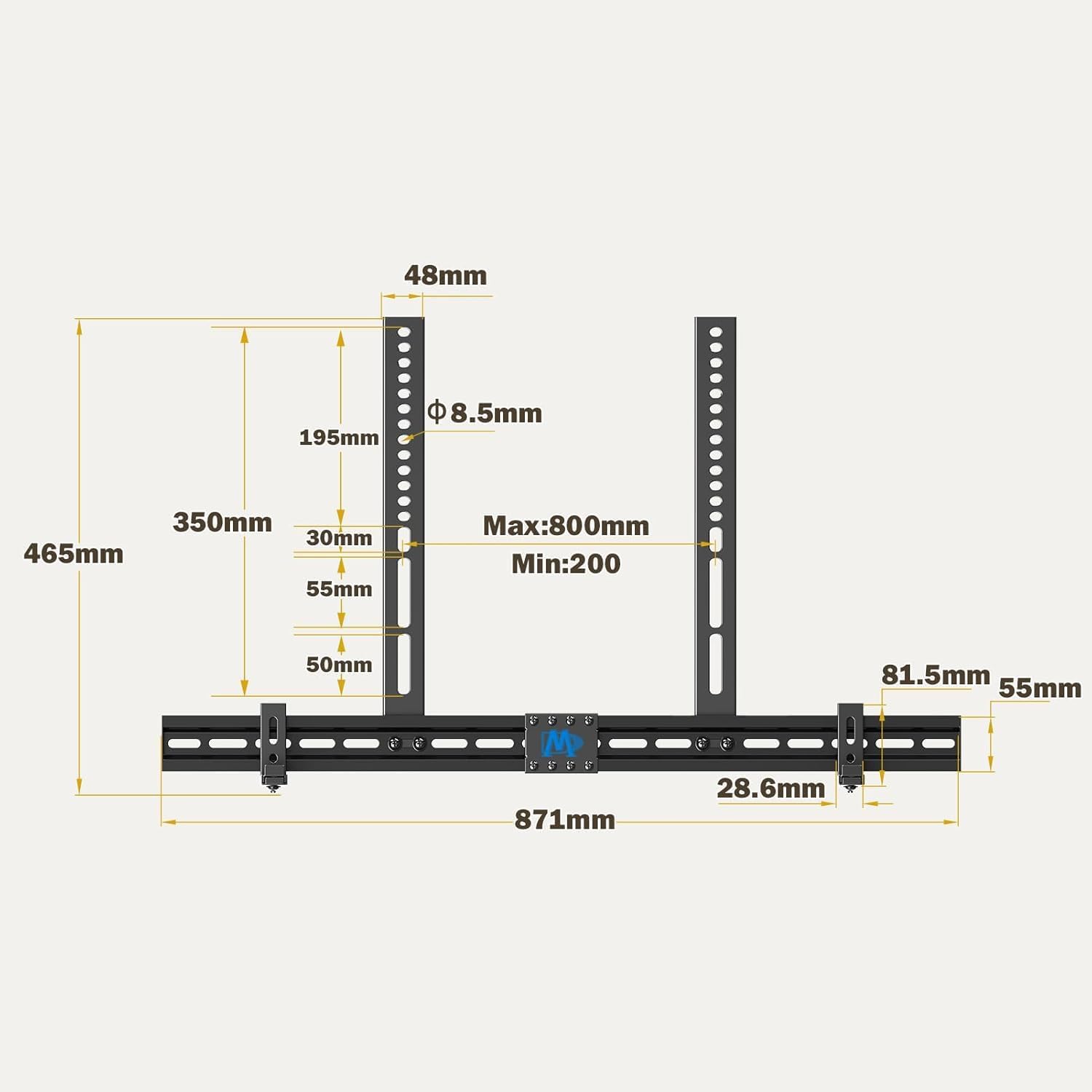 Detalle 2 de Mounting Dream MD5425 Soundbar Mount TV Bracket (Up to 20 LBS, Adjustable Base 3.4"–6.1")