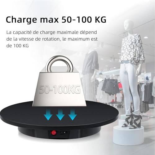 Detalle de Mcbazel Plateau Tournant Électrique 42 cm — Rotation 360° et Télécommande pour Bijoux, Montres et Produits