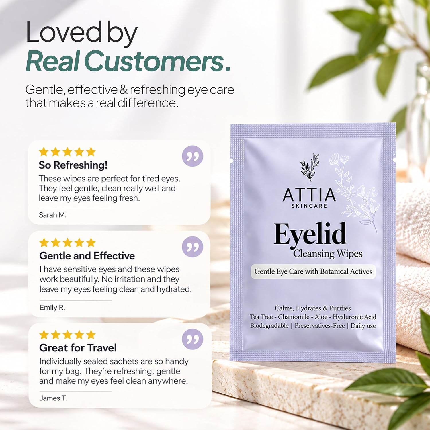 Thumbnail 6 de Attia Skincare Tea Tree Oil Eyelid Wipes, 30 Count, Individually Wrapped