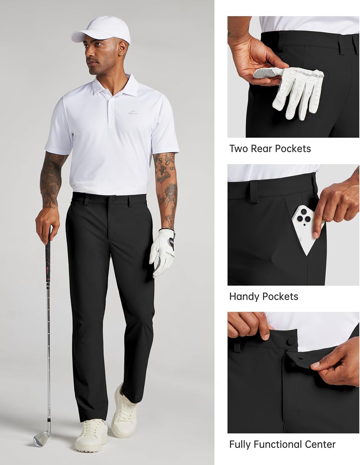 Thumbnail 5 de Willit Men's Golf Pants Stretch Comfy Work Dress Pants — 28''/30''/32''/34