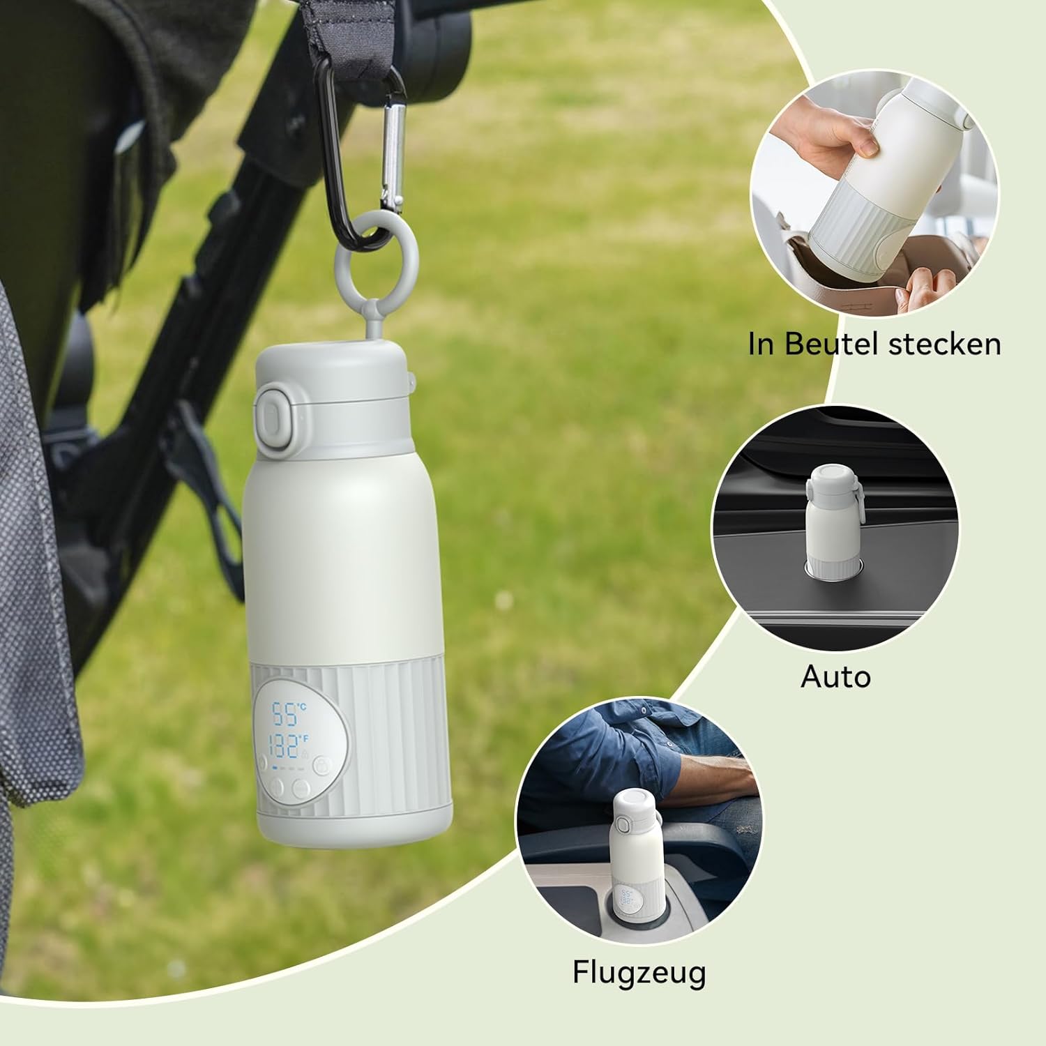 Thumbnail 6 de APZOKI Tragbarer Flaschenwärmer – 380 ml interner Akku, 10.000 mAh, USB-C, 100 W Schnellaufheizung