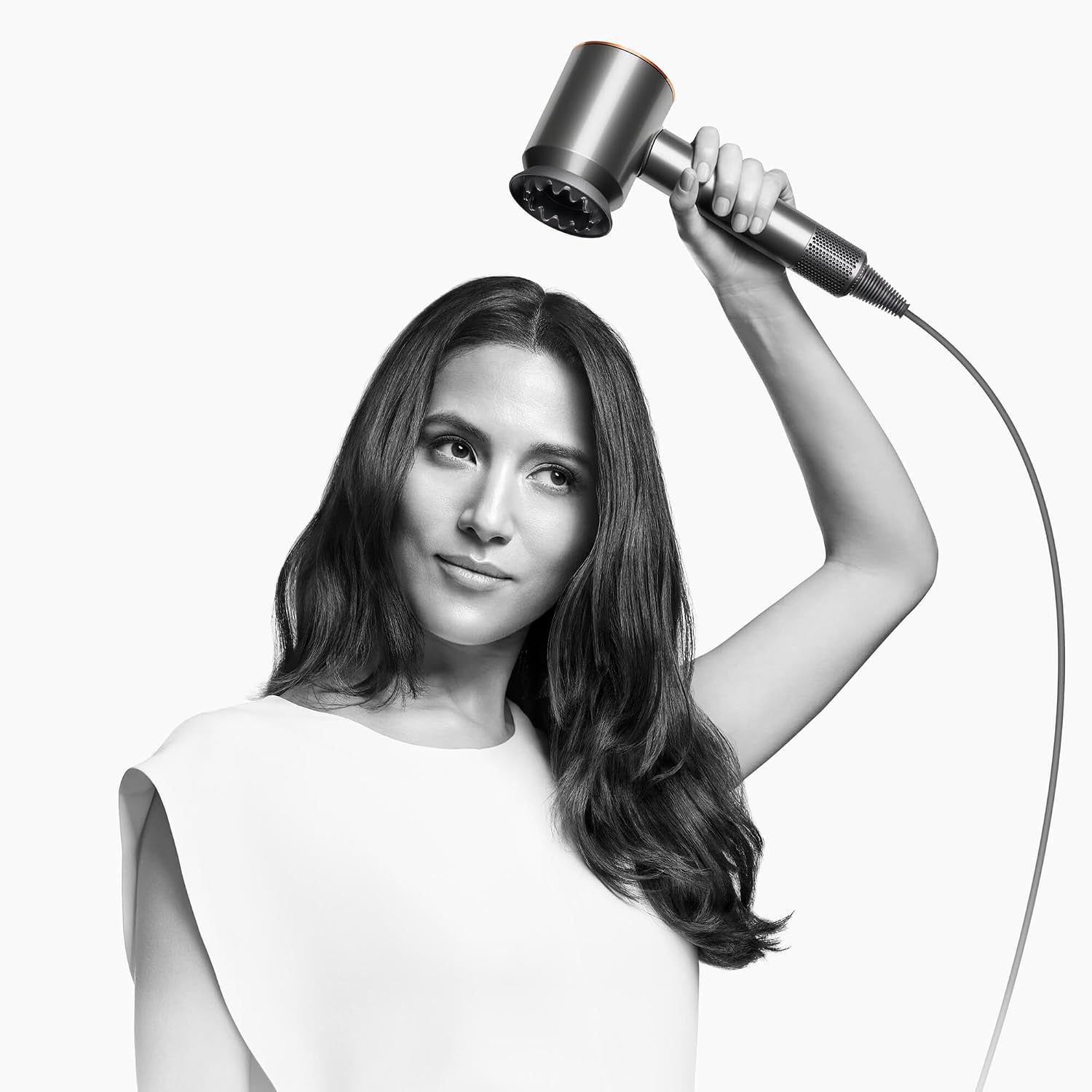 Detalle 1 de Dyson Supersonic Straight+Wavy föhn, Prussian blue/Rich copper, 4 warmtestanden